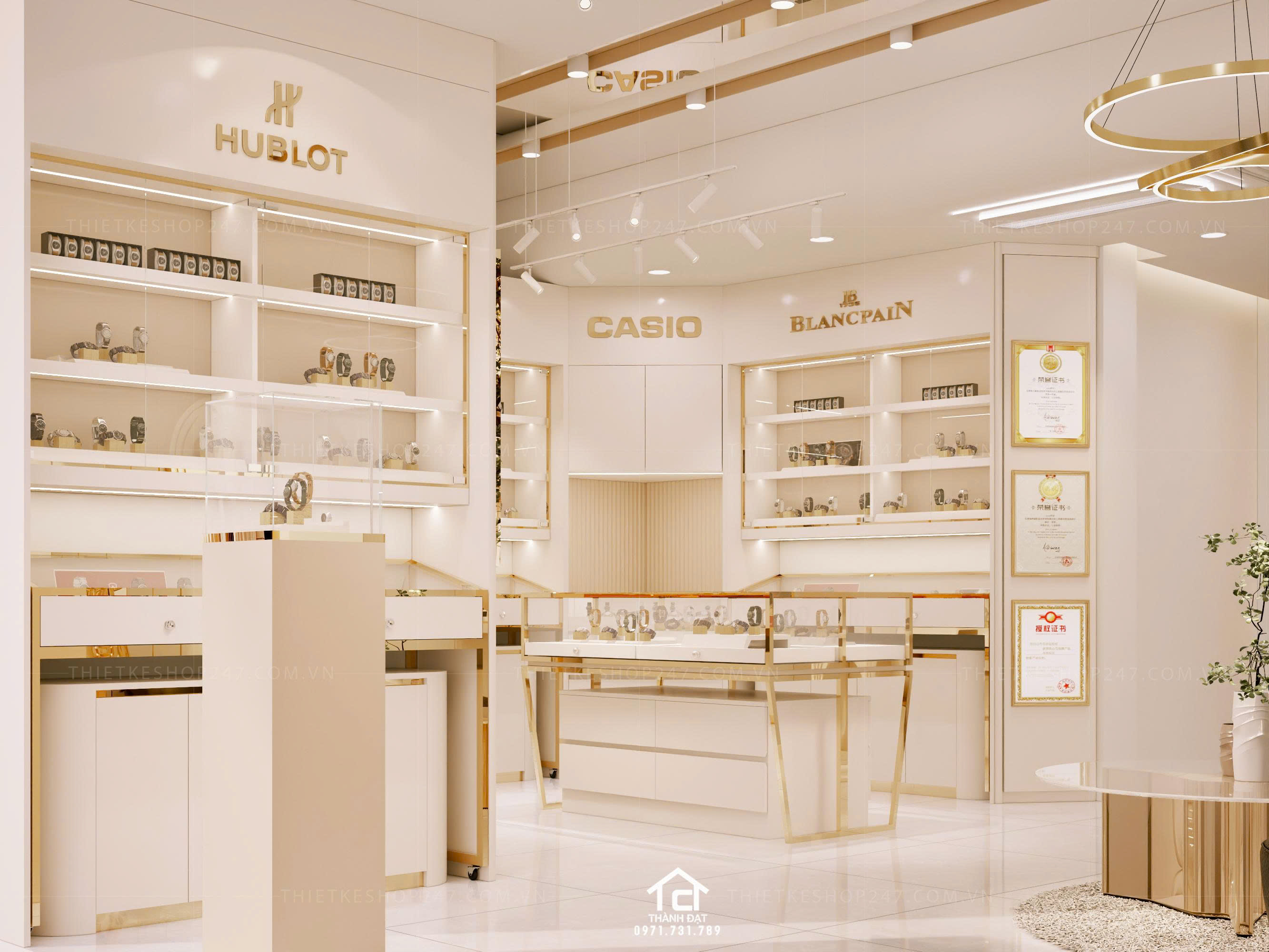 Thiết kế shop đồng hồ đẹp lôi cuốn