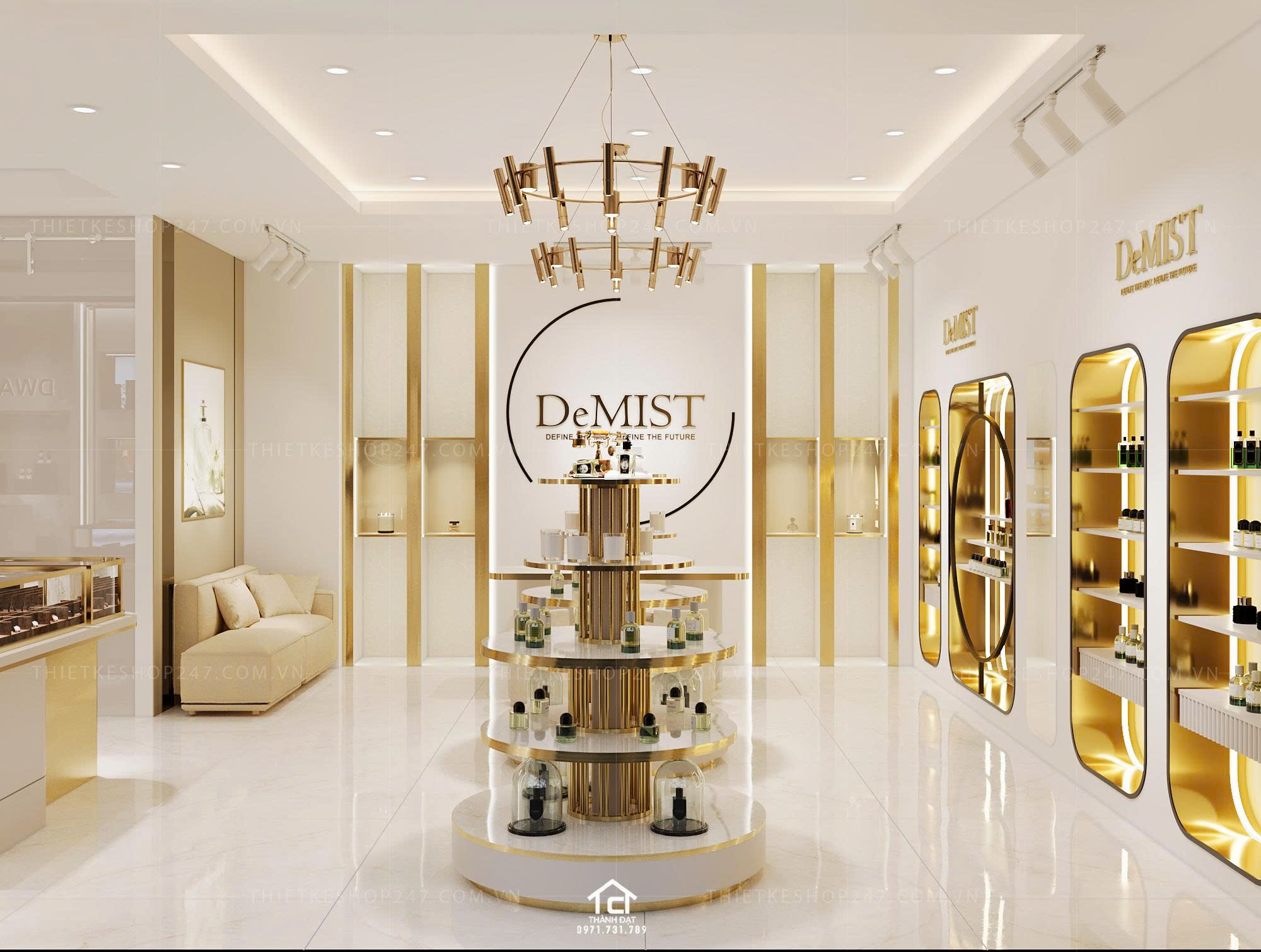 Thiết kế shop đồng hồ đẹp màu sắc