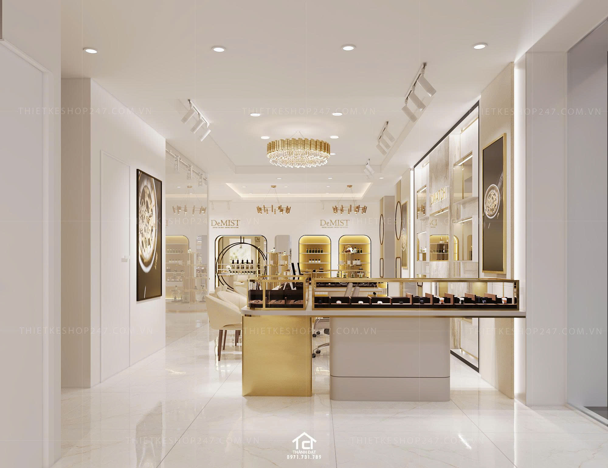 thiết kế shop đồng hồ đẹp năng động