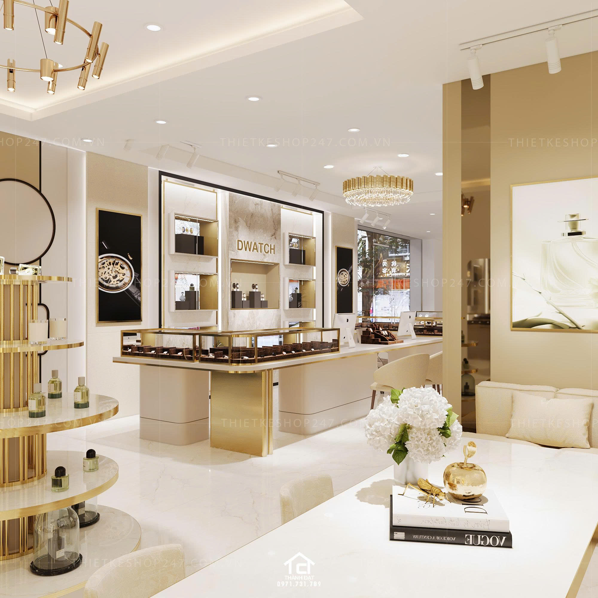 Thiết kế shop đồng hồ đẹp nổi bật