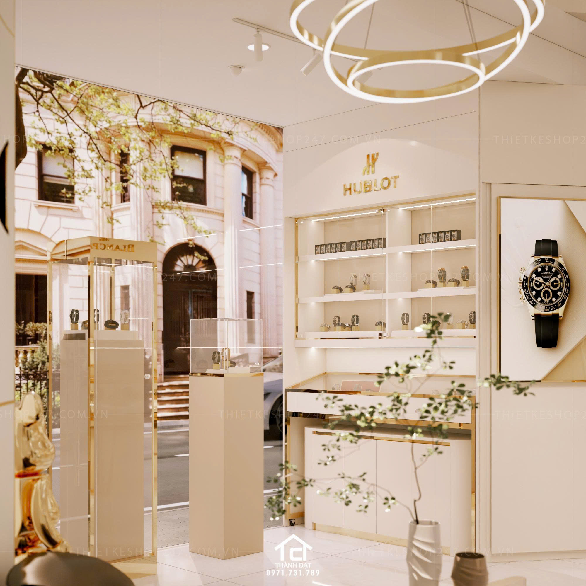 Thiết kế shop đồng hồ đẹp tinh tế