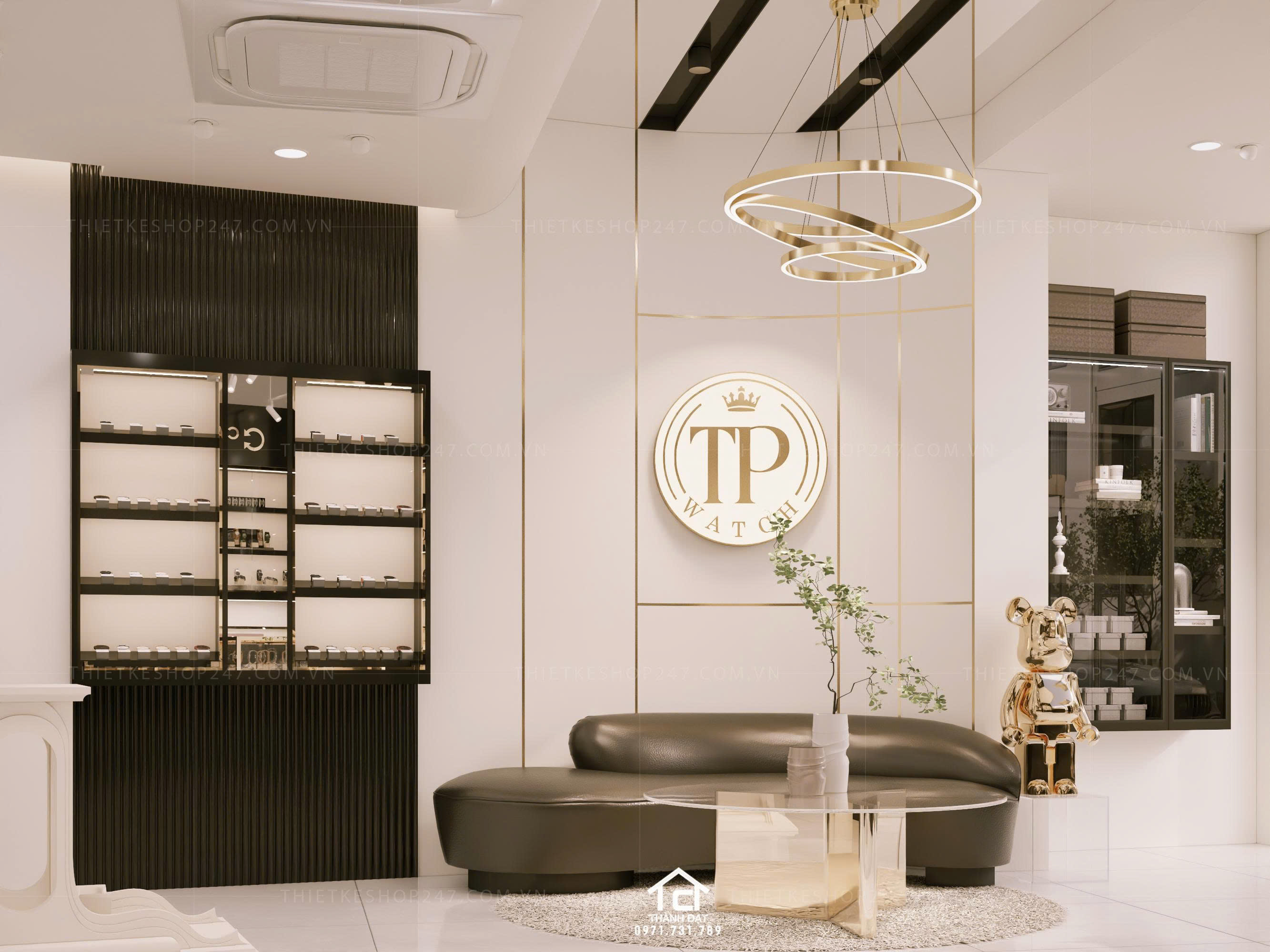 thiết kế shop đồng hồ đẹp và sang