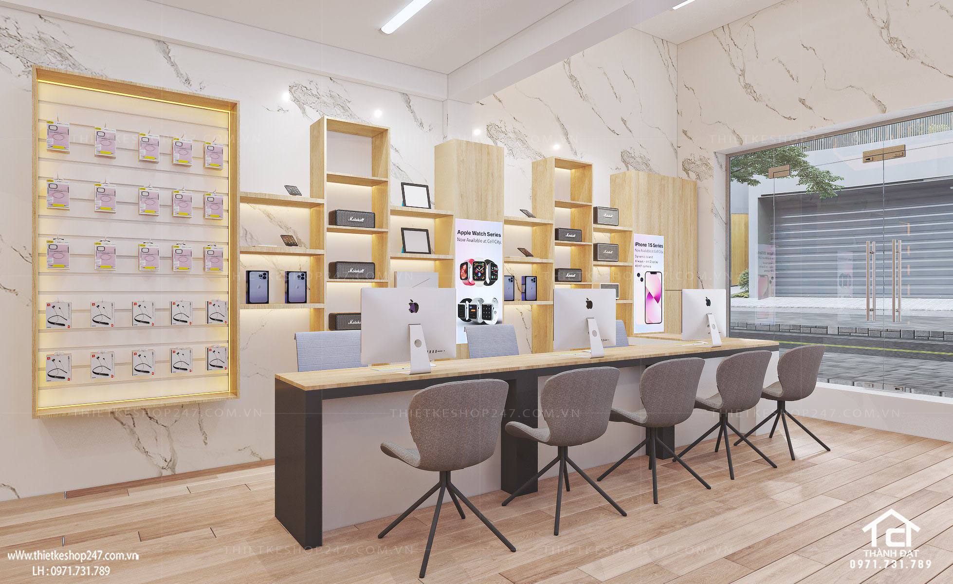 thiết kế shop điện thoại đẹp ấn tượng