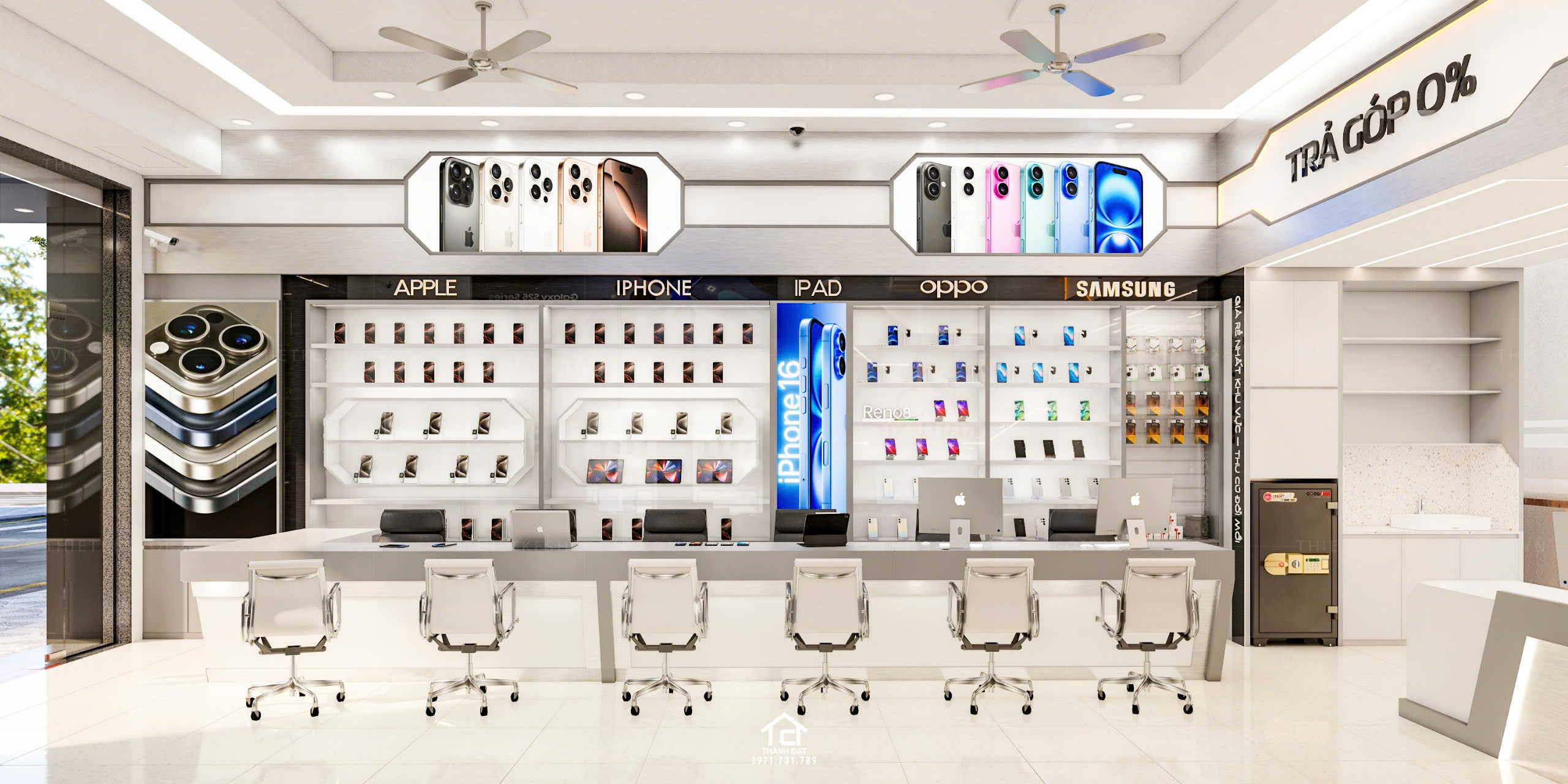 thiết kế shop điện thoại đẹp ấn tượng