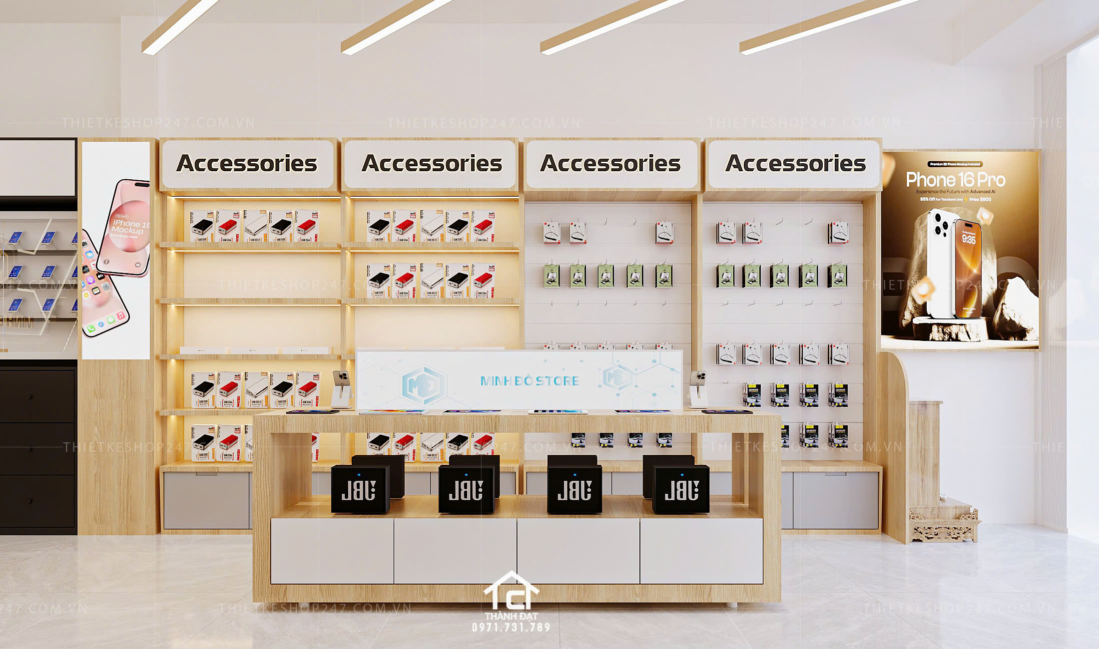 thiết kế shop điện thoại đẹp ấn tượng