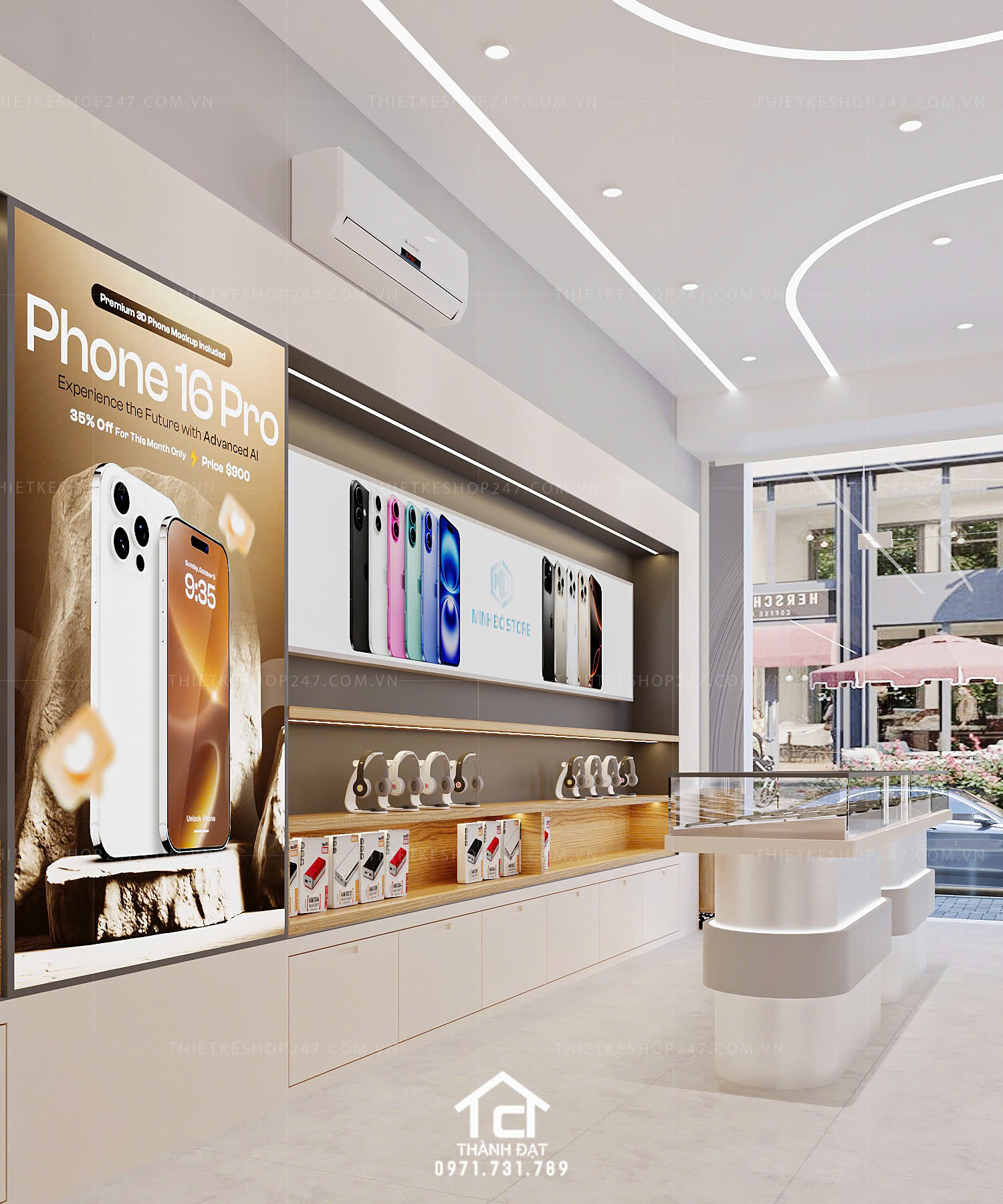 thiết kế shop điện thoại đẹp ấn tượng