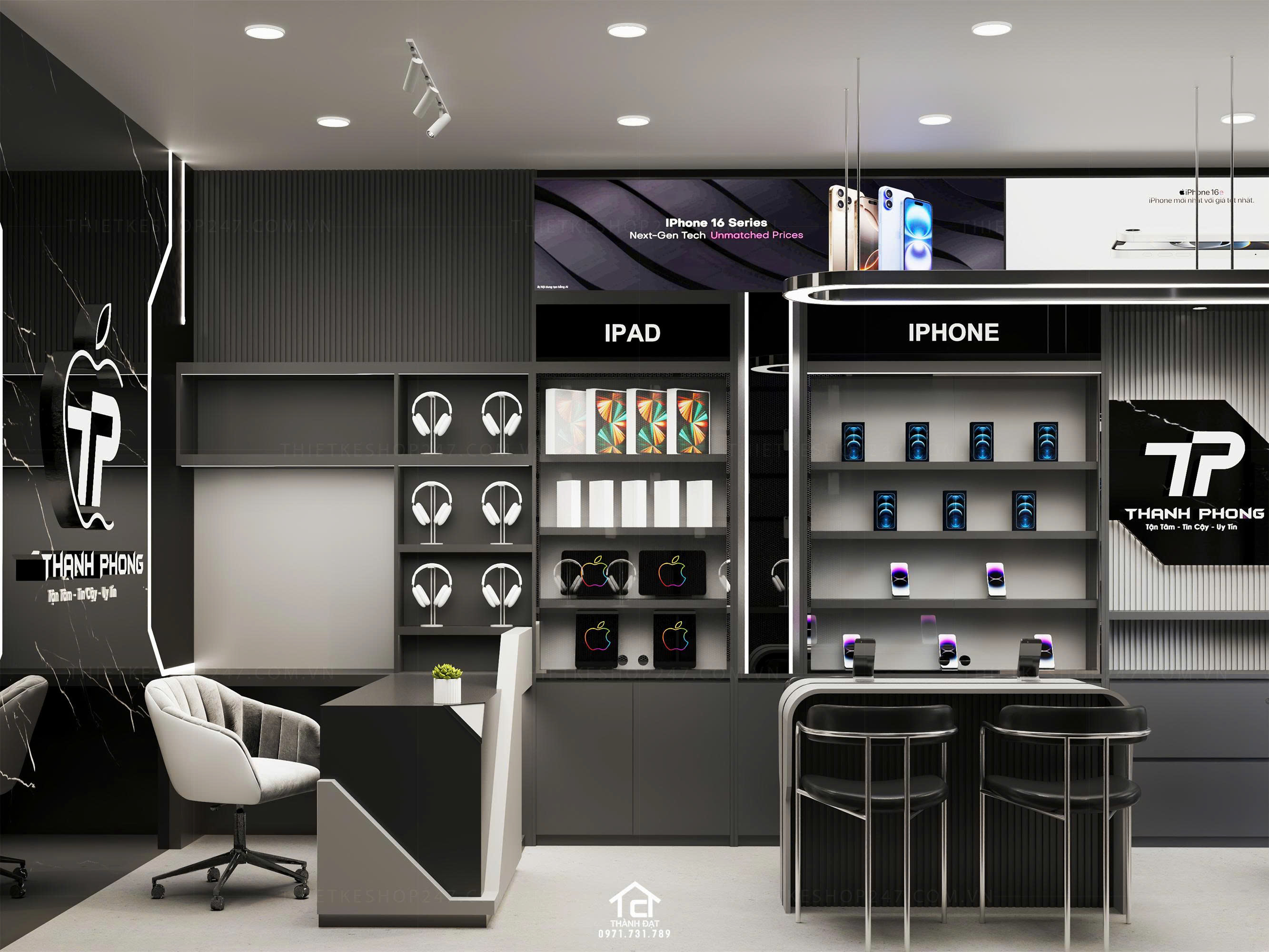 thiết kế shop điện thoại đẹp ấn tượng