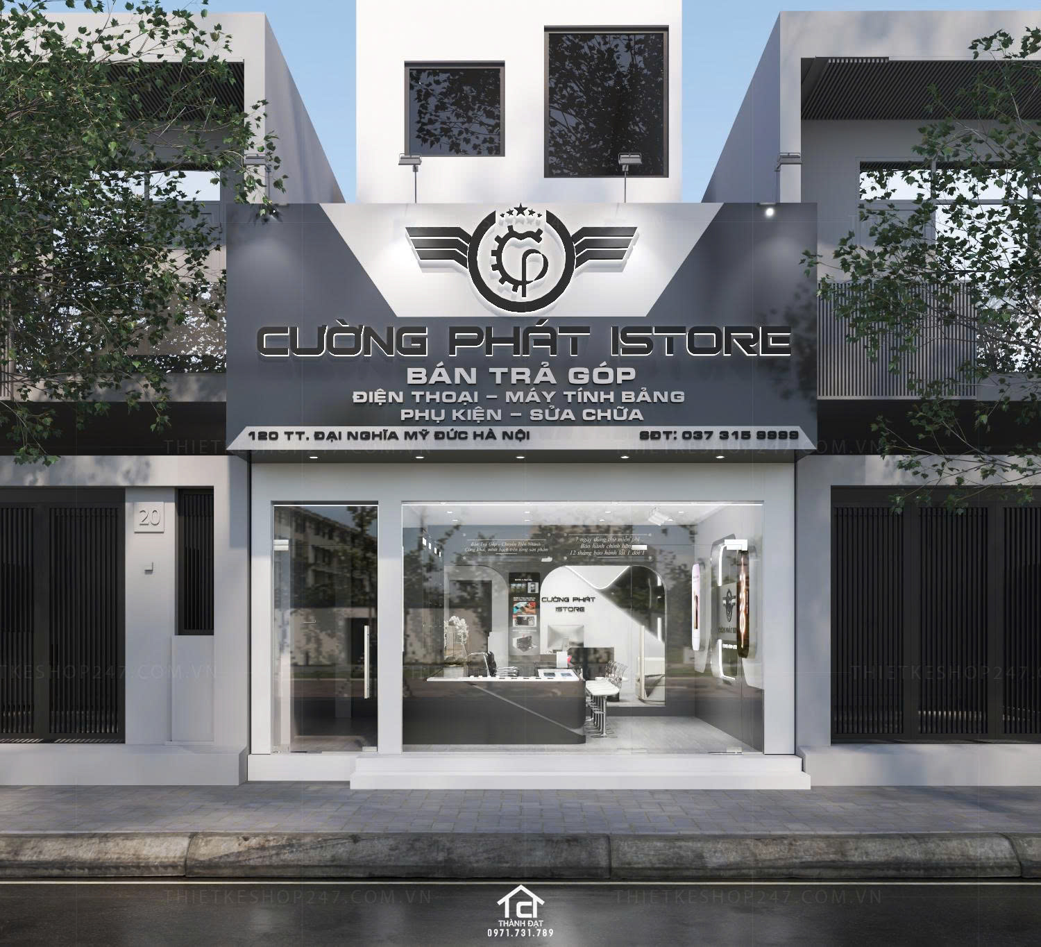 thiết kế shop điện thoại đẹp ấn tượng