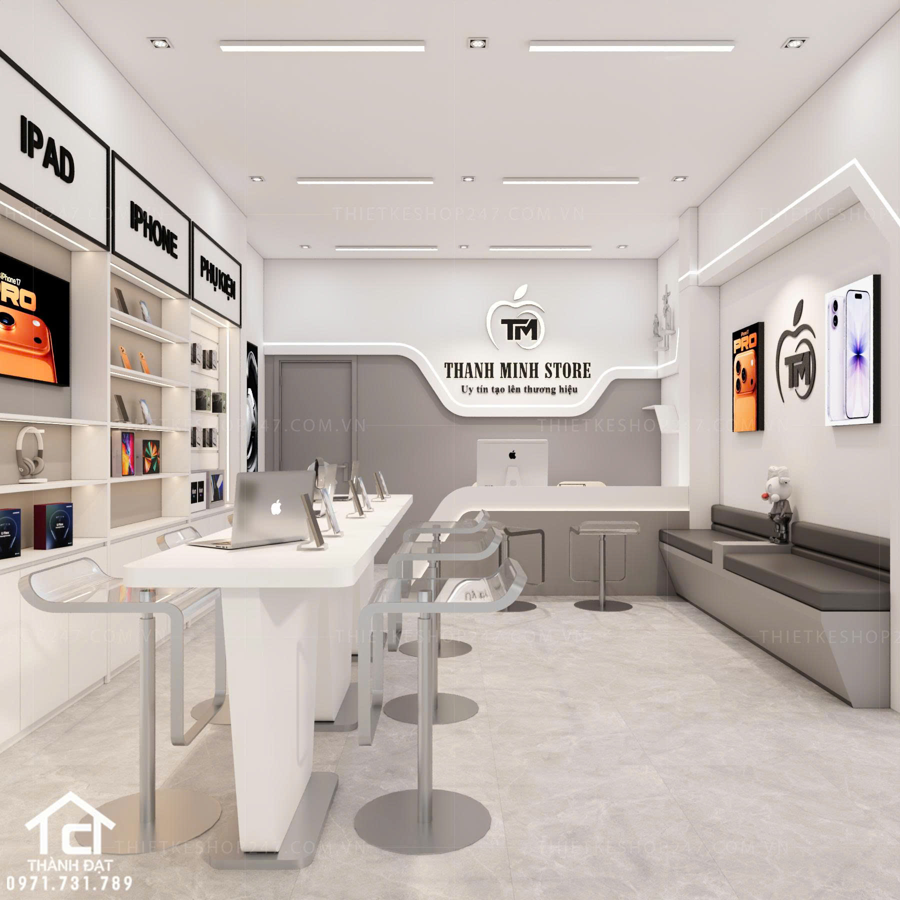 Thiết kế shop điện thoại đẹp ấn tượng