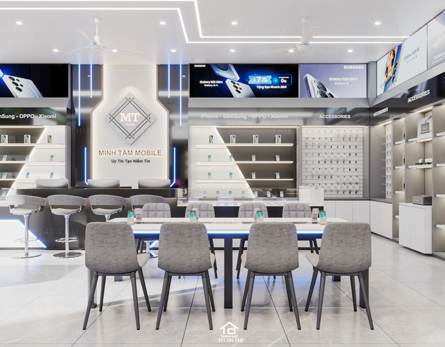 thiết kế shop điện thoại đẹp ấn tượng