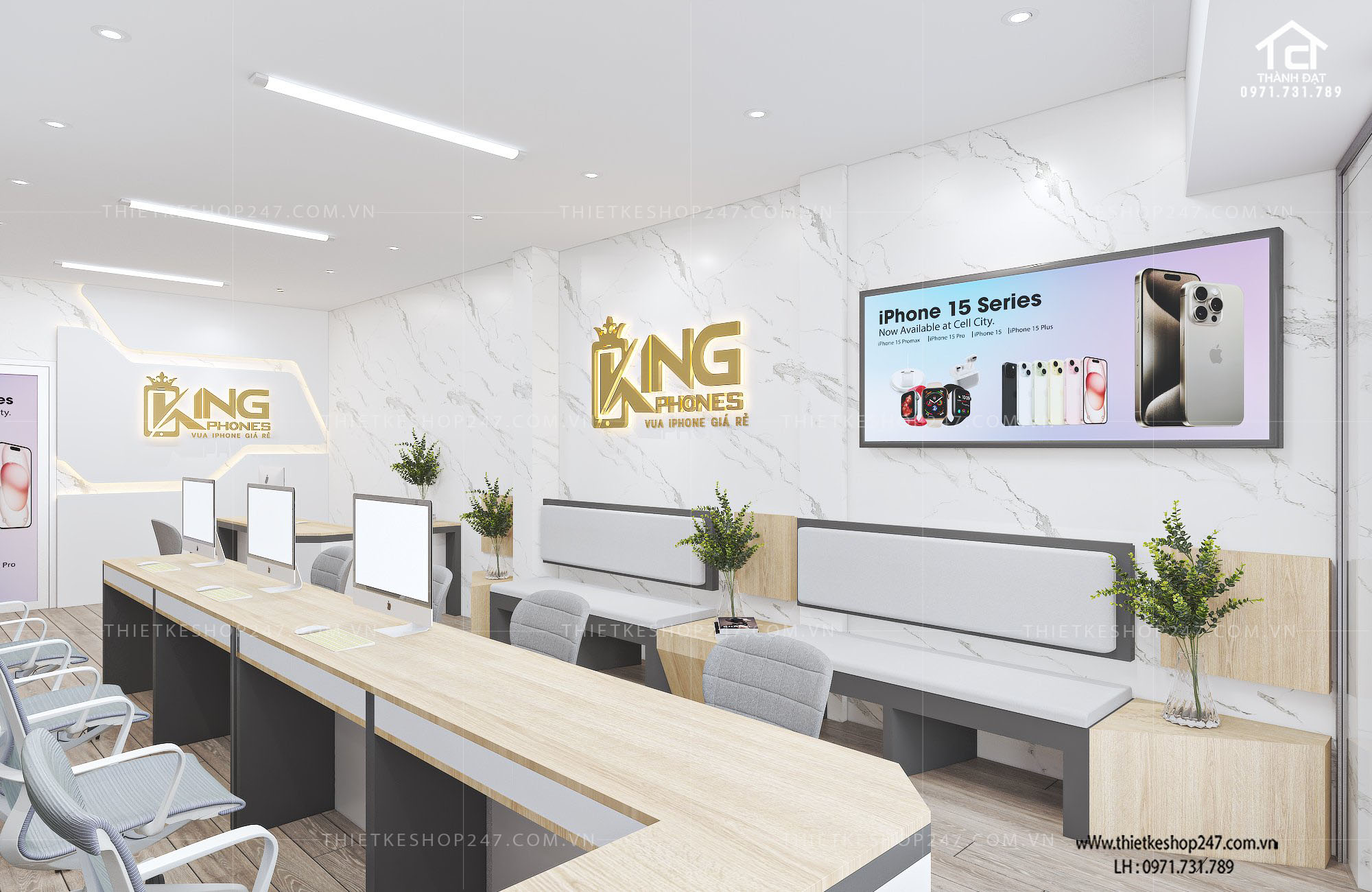 thiết kế shop điện thoại đẹp ấn tượng