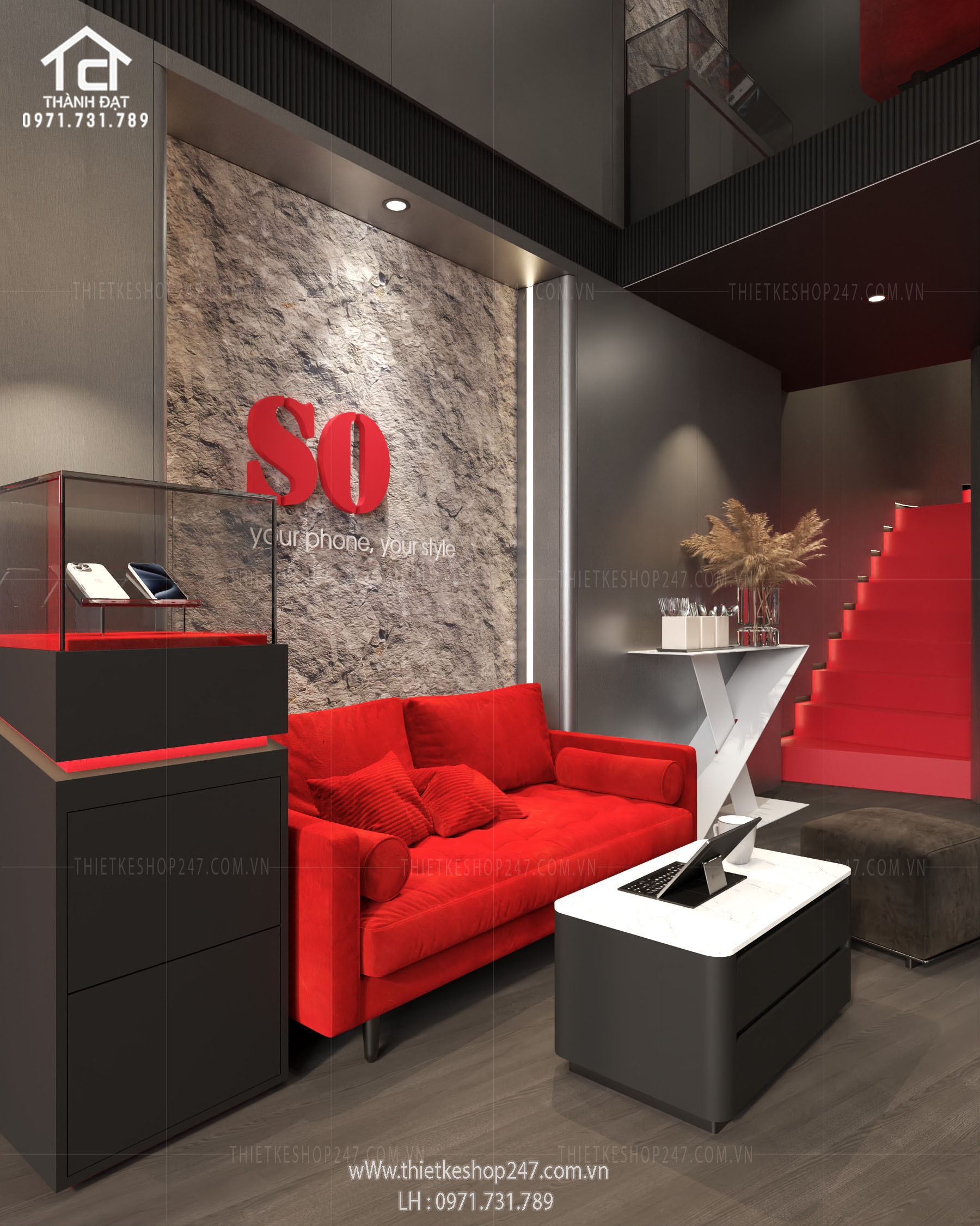 thiết kế shop điện thoại đẹp ấn tượng
