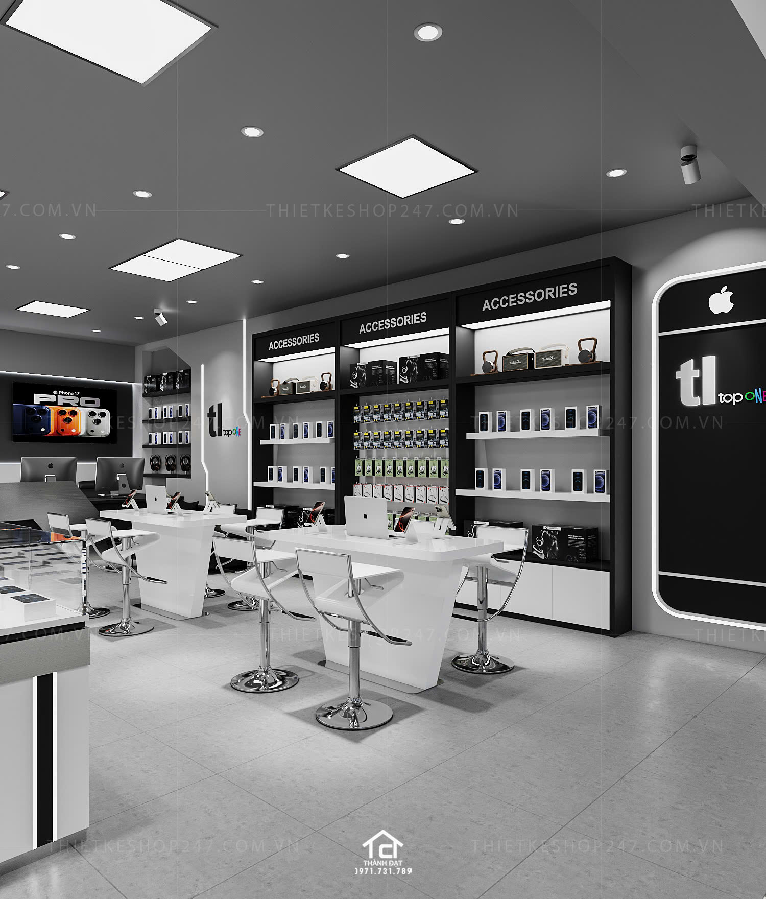 thiết kế shop điện thoại đẹp bắt mắt