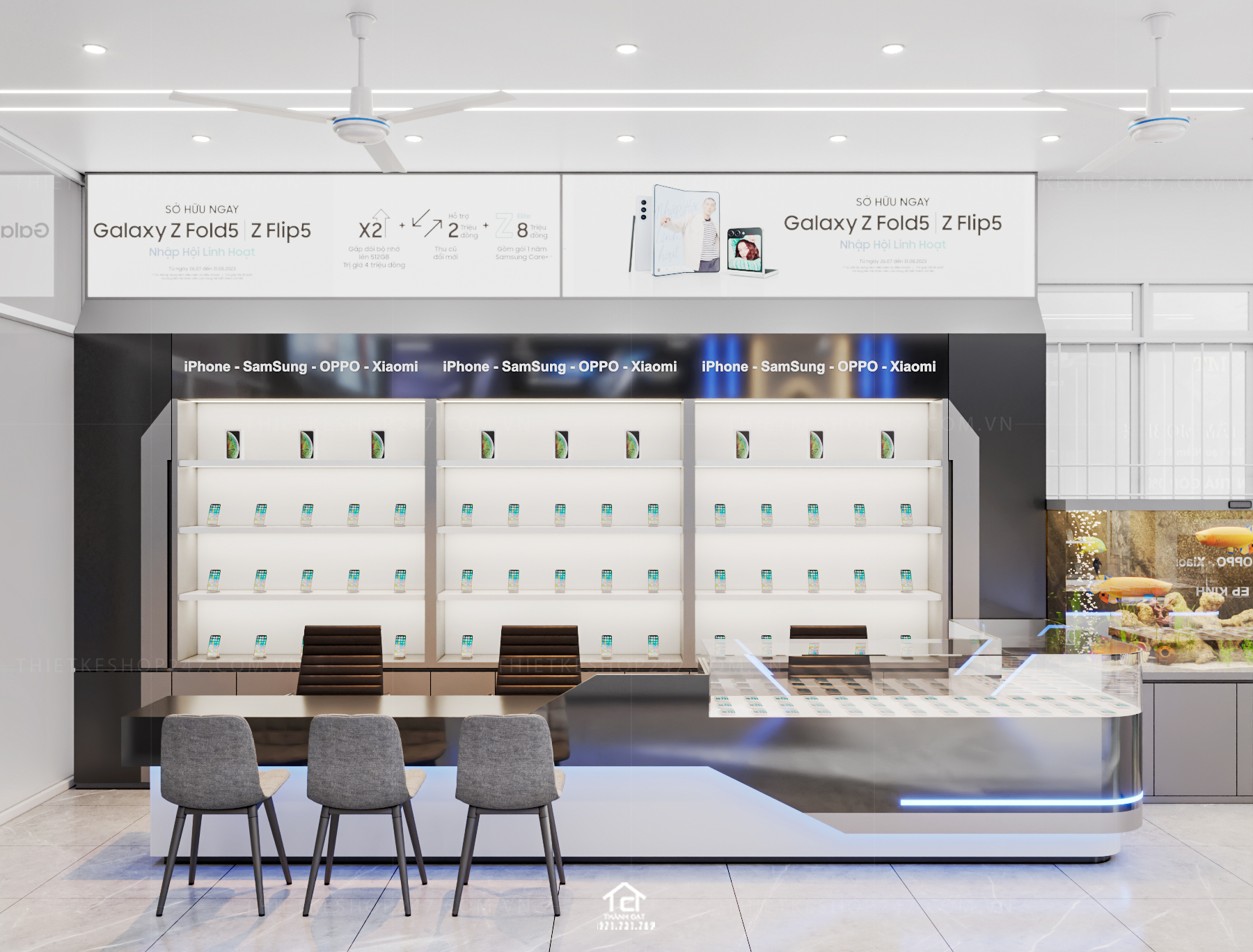 thiết kế shop điện thoại đẹp cao cấp
