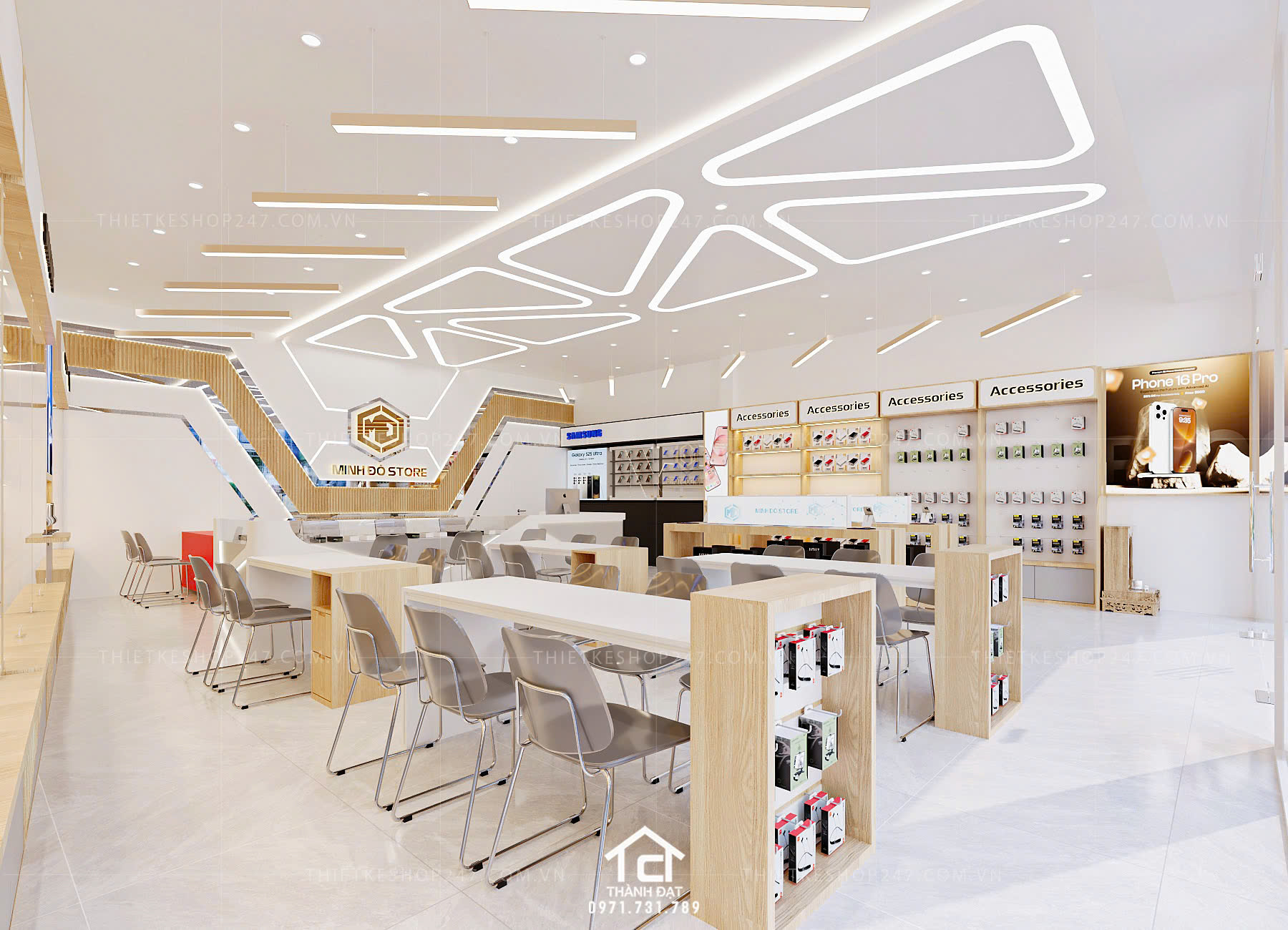 thiết kế shop điện thoại đẹp hiện đại