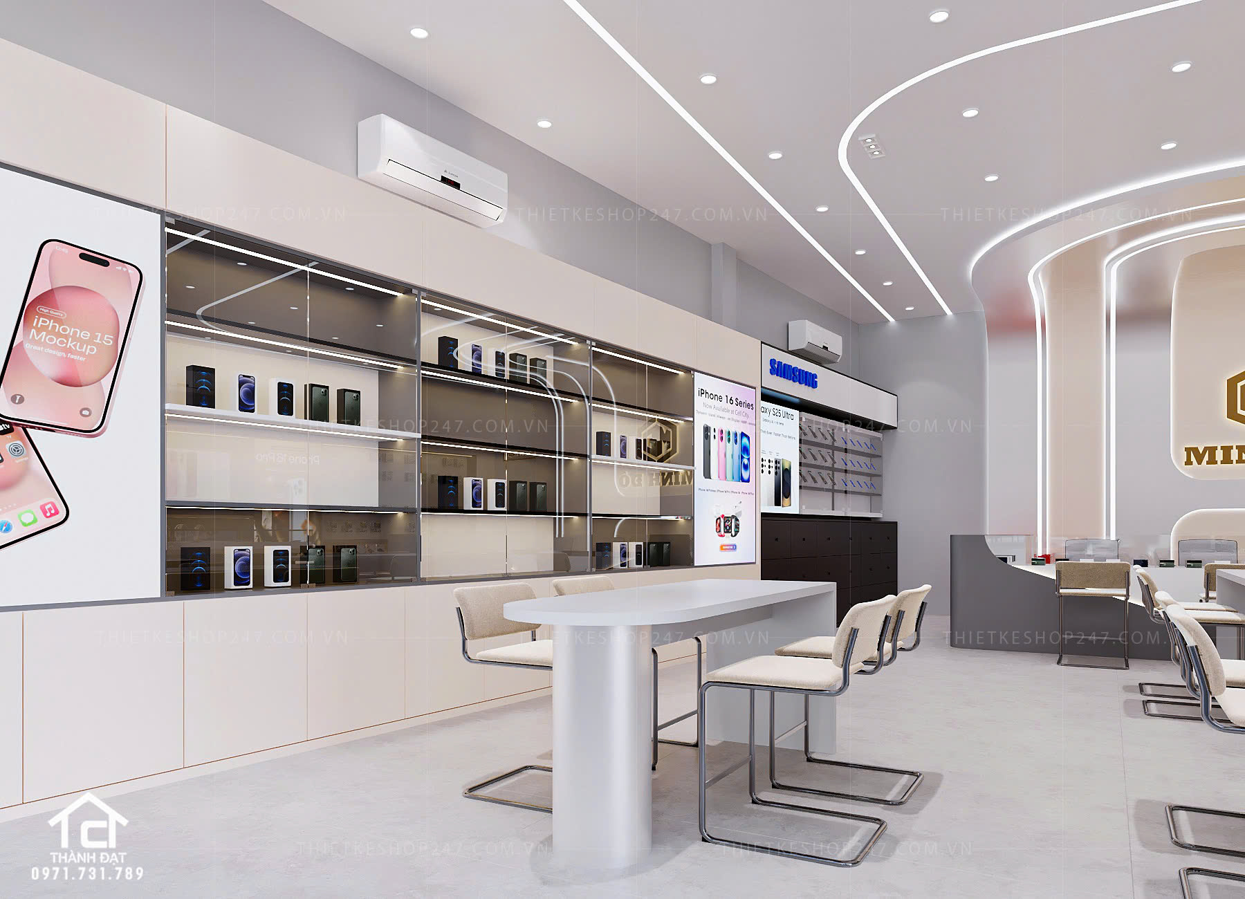 thiết kế shop điện thoại đẹp hiện đại