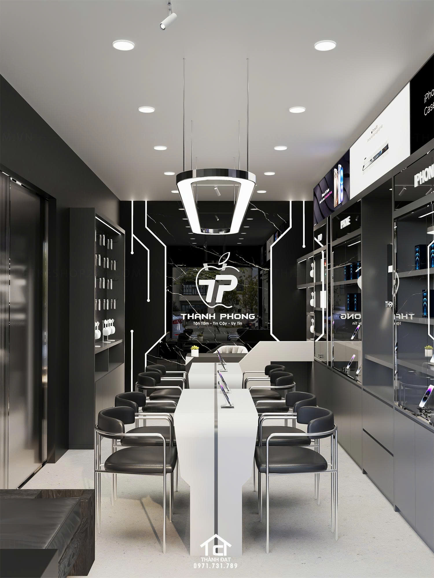 thiết kế shop điện thoại đẹp hiện đại