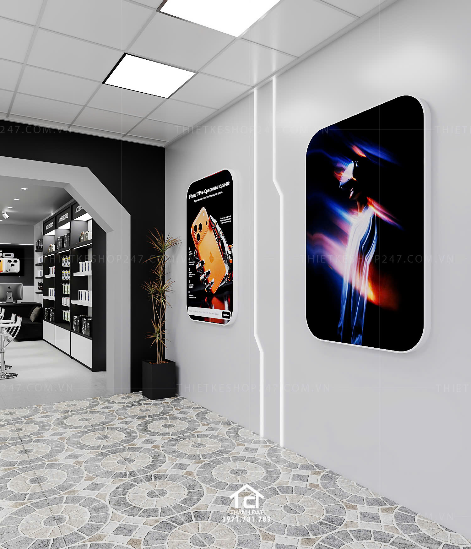 thiết kế shop điện thoại đẹp lôi cuốn