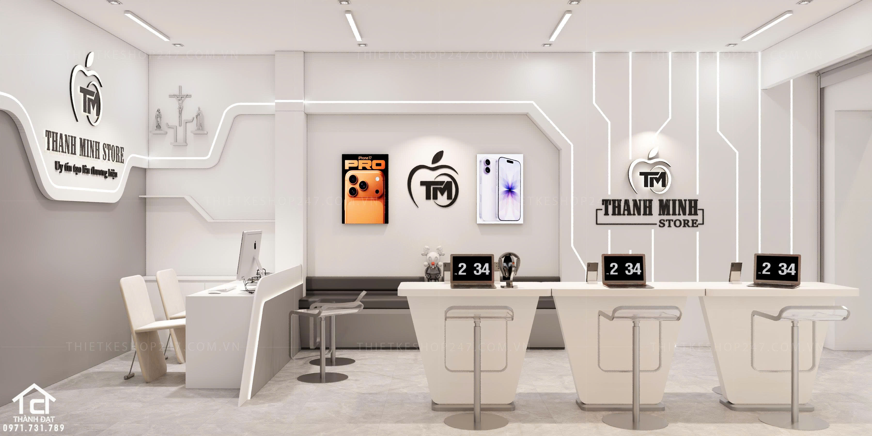 Thiết kế shop điện thoại đẹp lôi cuốn