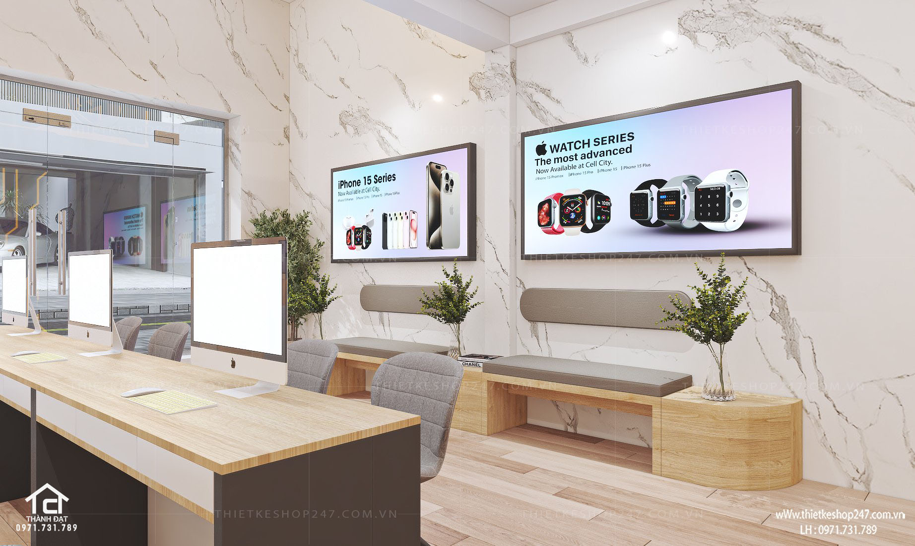 thiết kế shop điện thoại đẹp lôi cuốn