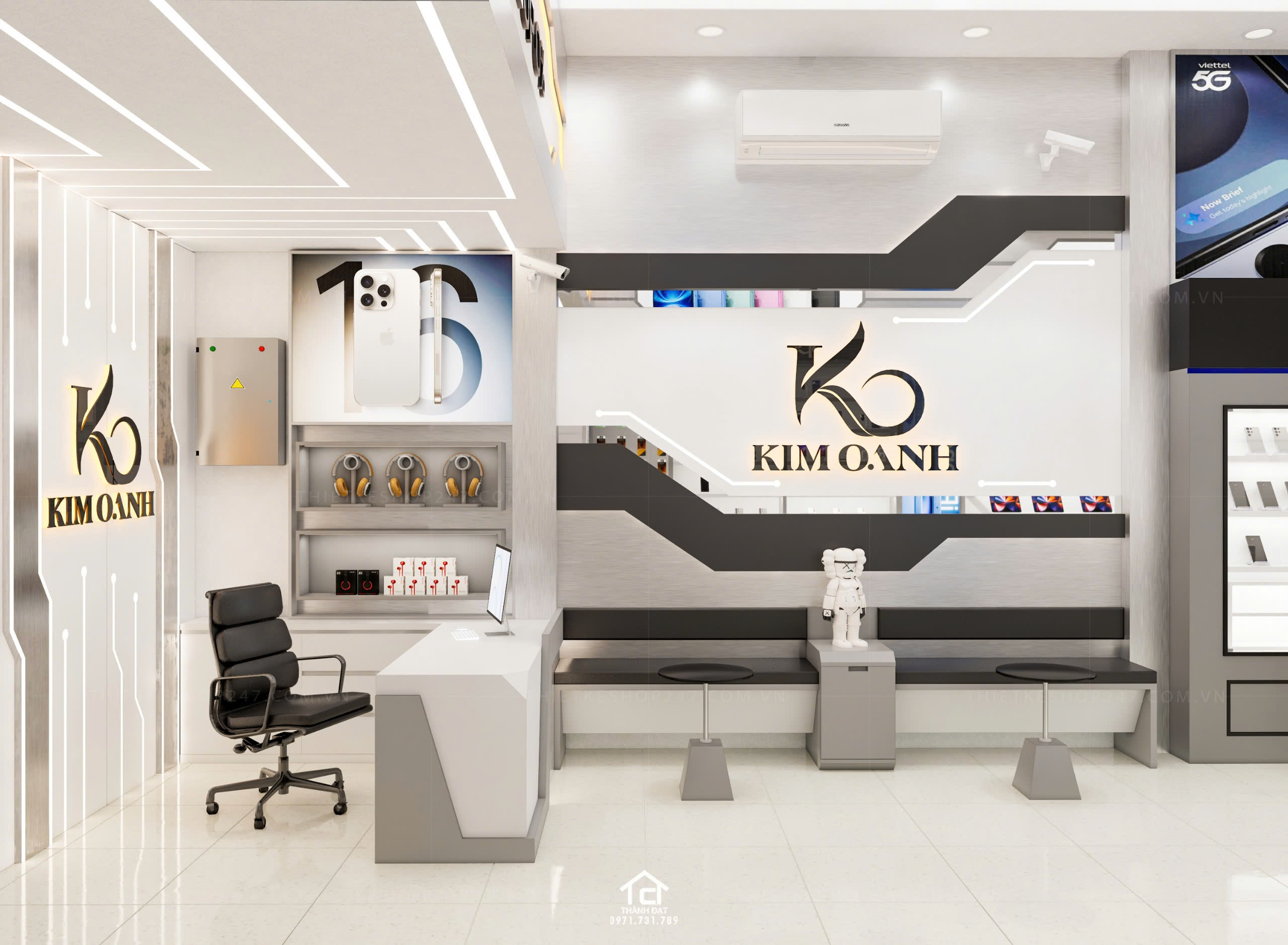 thiết kế shop điện thoại đẹp lung linh