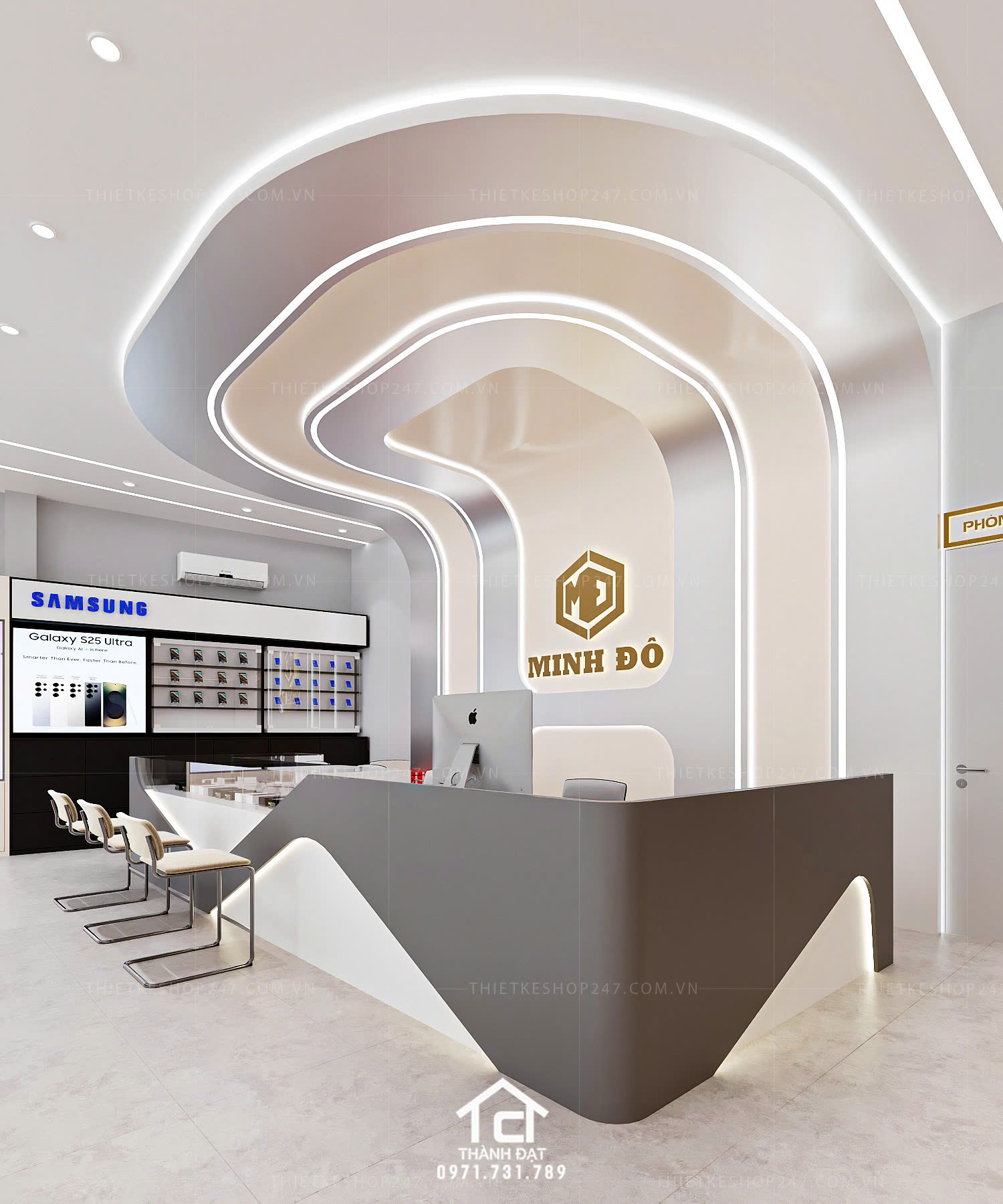 thiết kế shop điện thoại đẹp lung linh