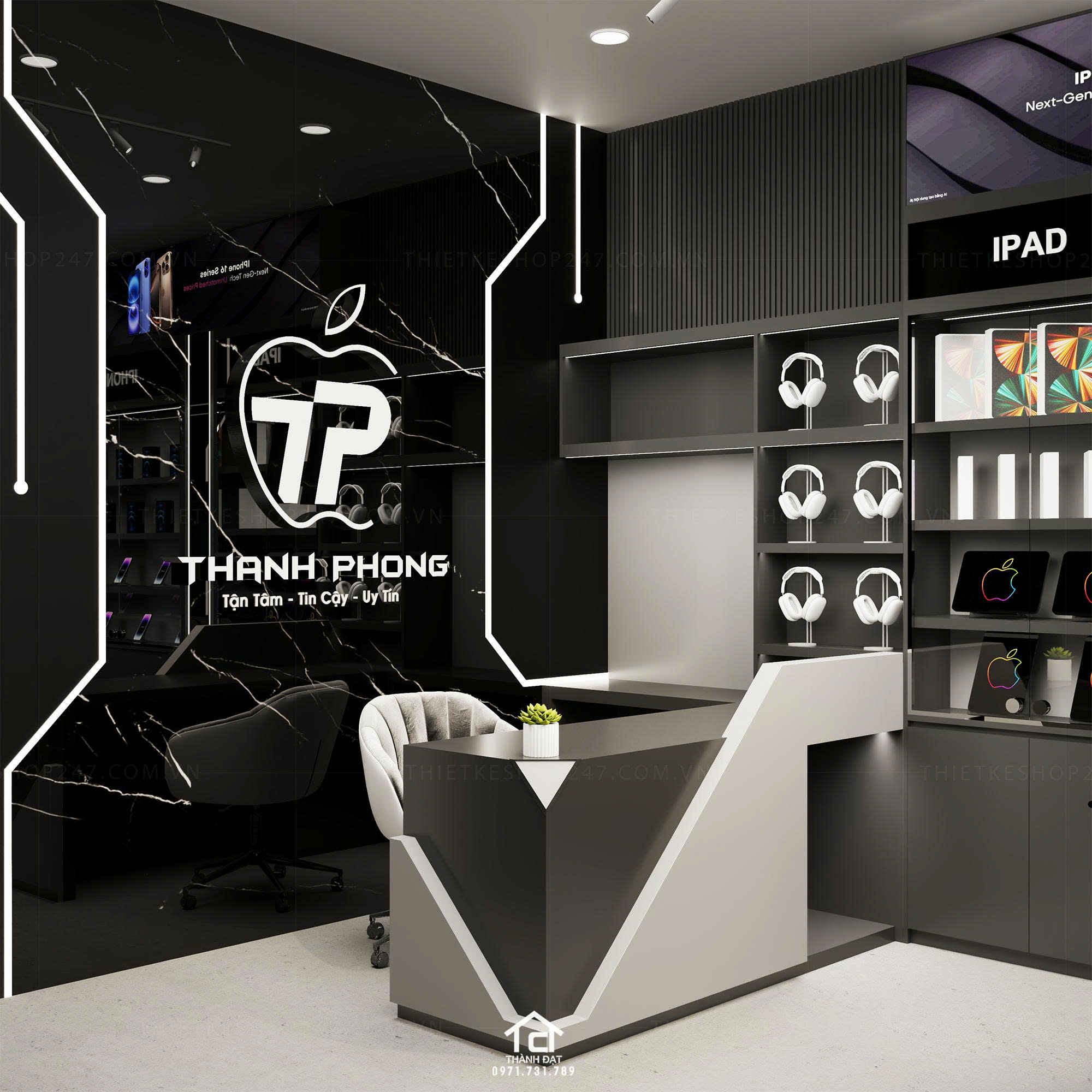 thiết kế shop điện thoại đẹp lung linh