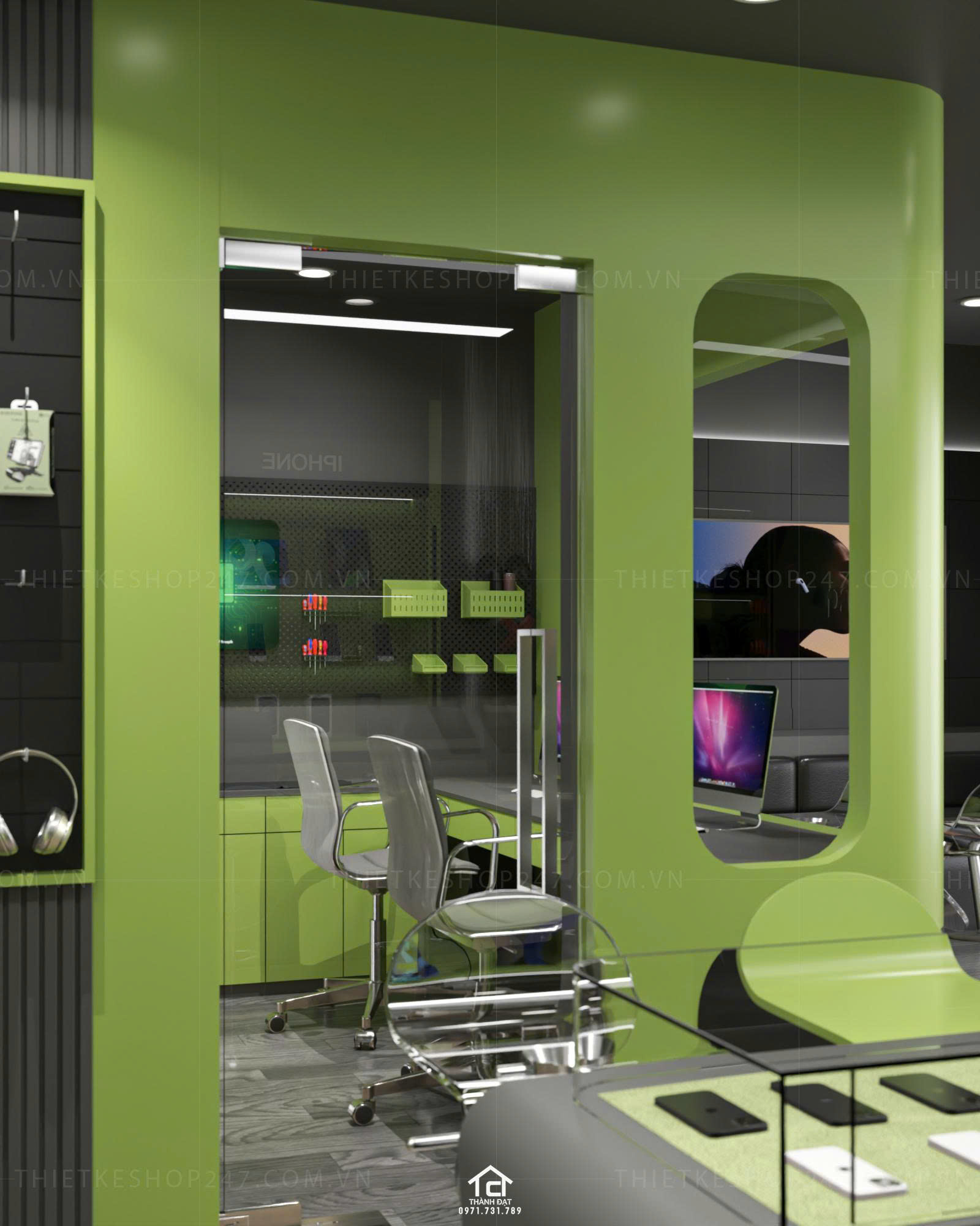 thiết kế shop điện thoại đẹp lung linh