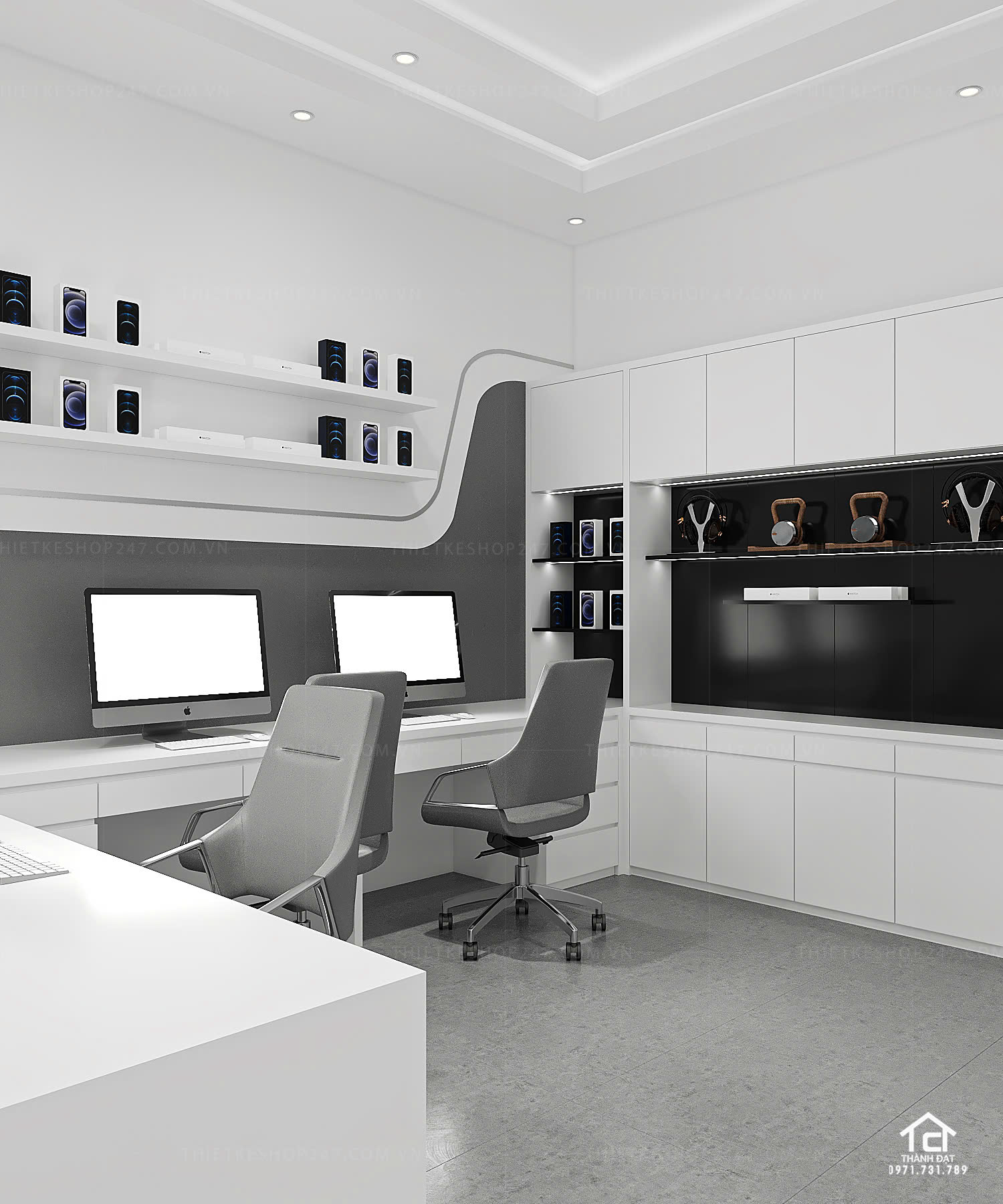 thiết kế shop điện thoại đẹp lung linh