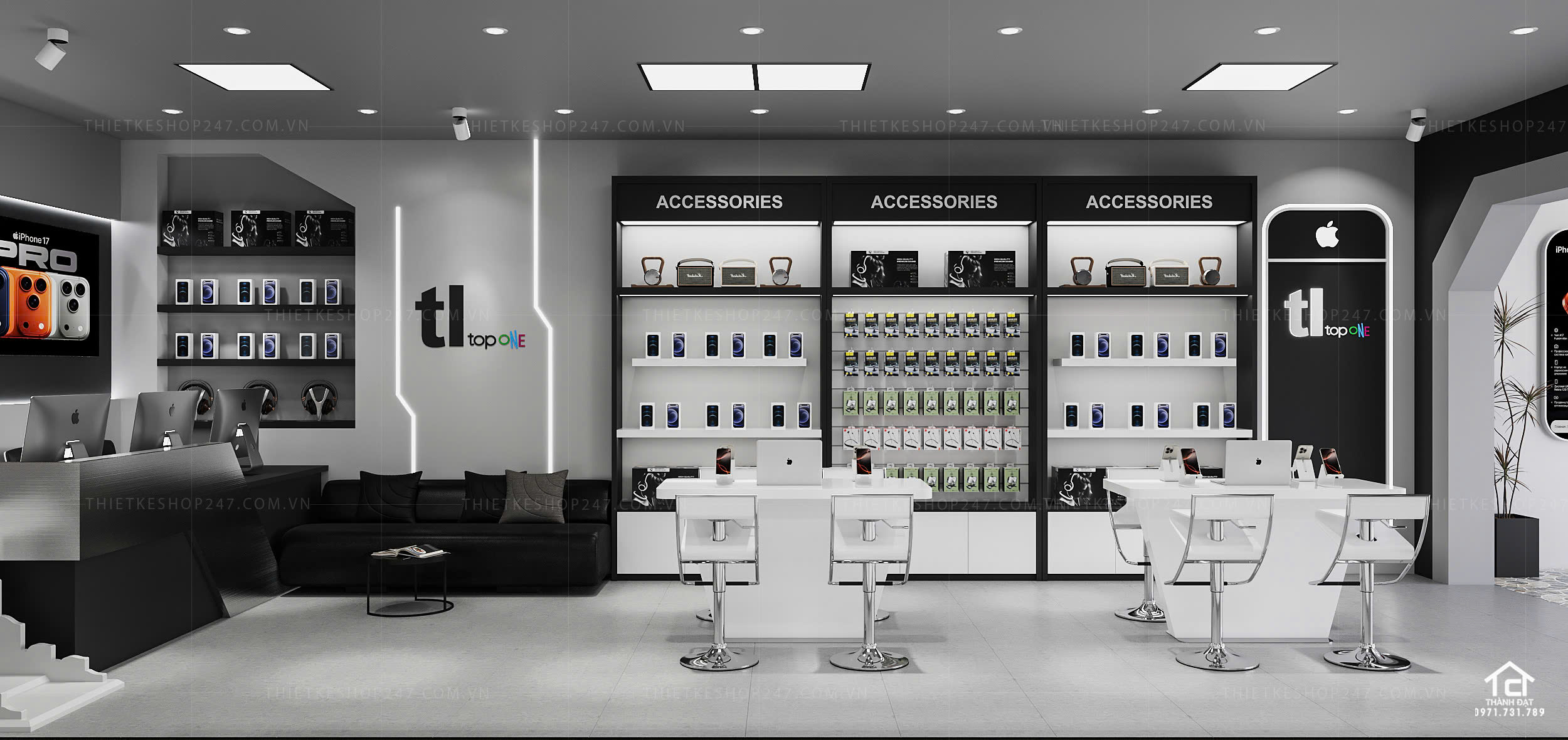 thiết kế shop điện thoại đẹp năng động