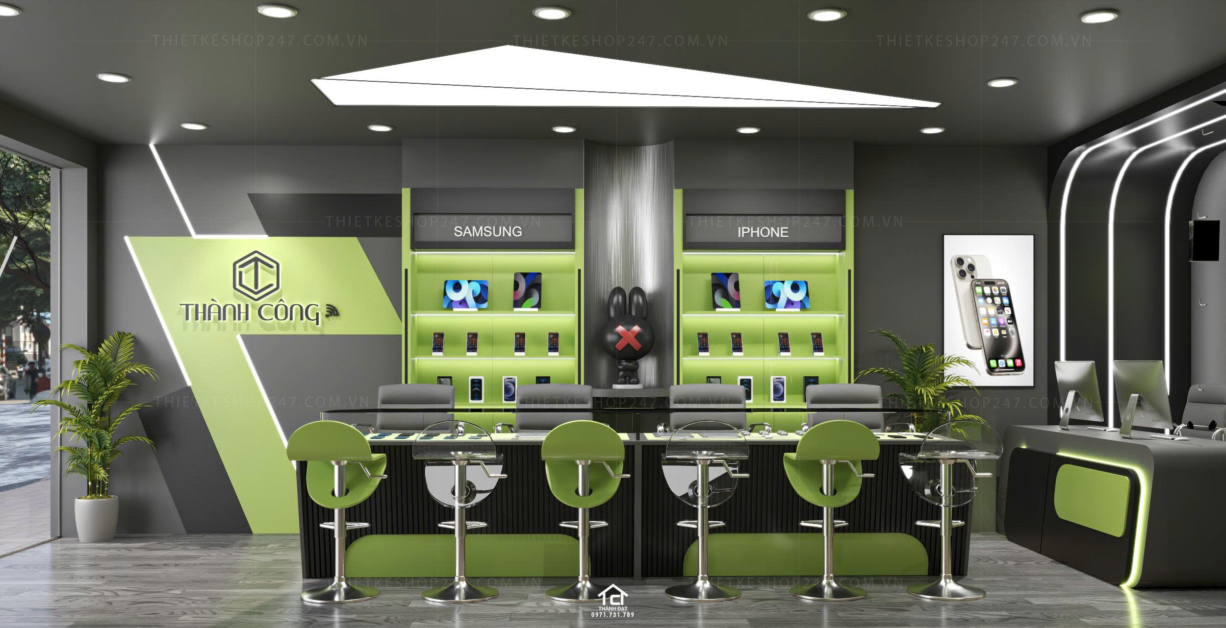 thiết kế shop điện thoại đẹp năng động