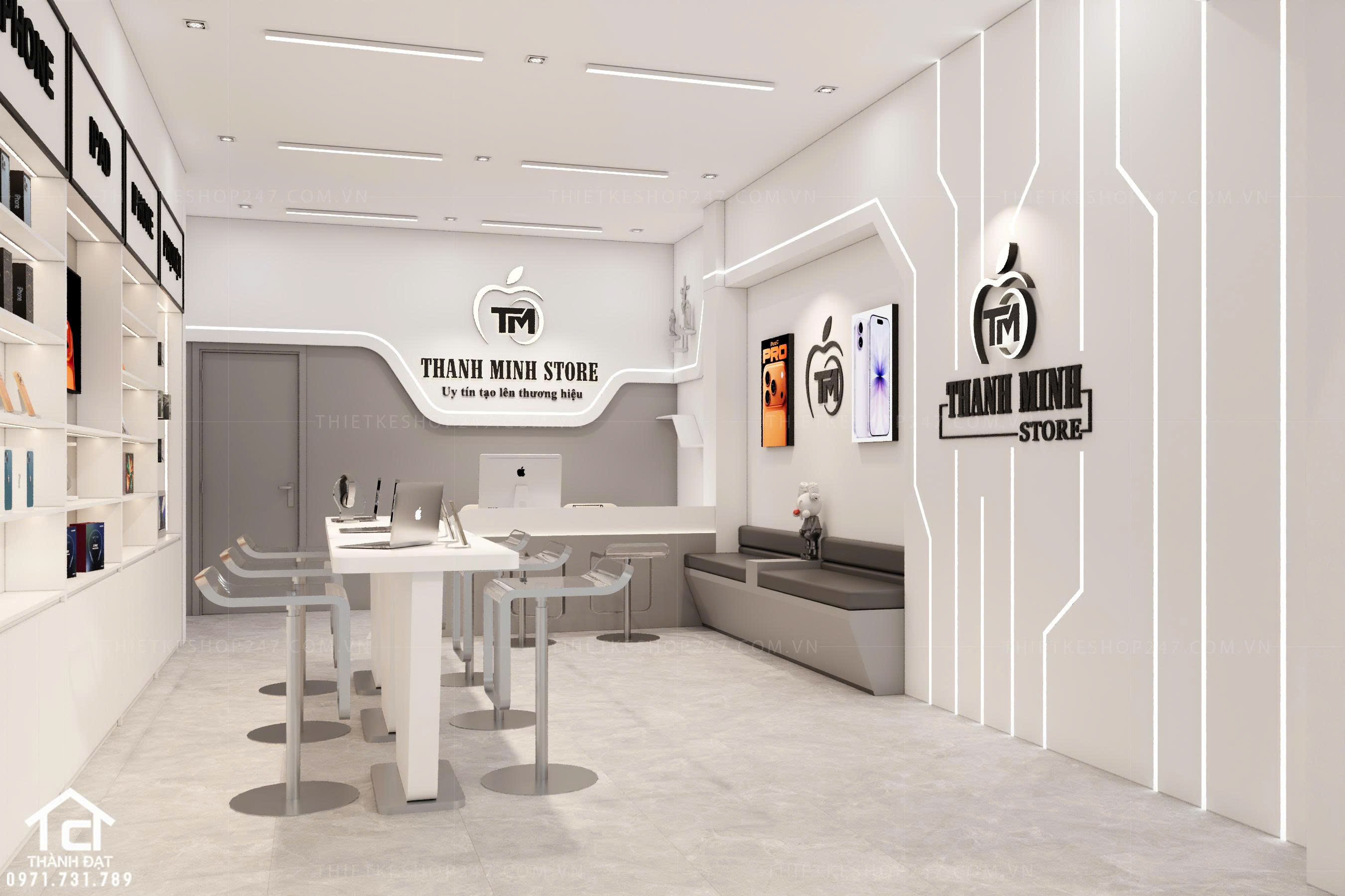 Thiết kế shop điện thoại đẹp năng động