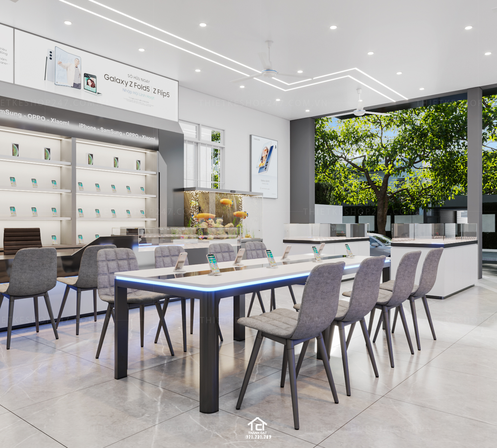 thiết kế shop điện thoại đẹp năng động