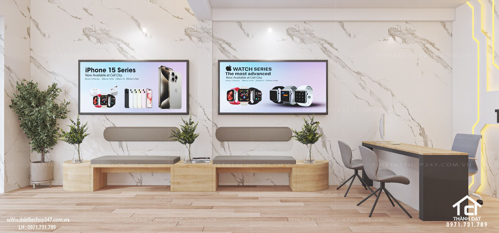 thiết kế shop điện thoại đẹp nổi bật