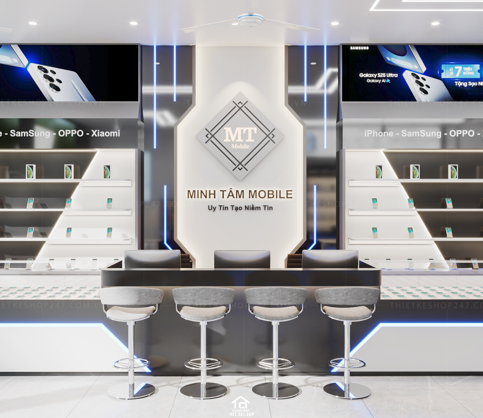 thiết kế shop điện thoại đẹp nổi bật