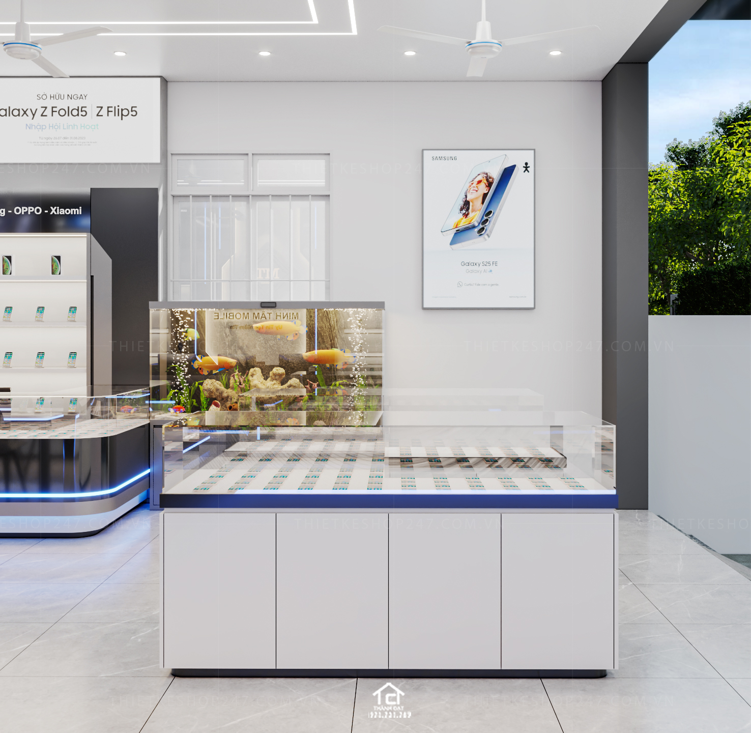 thiết kế shop điện thoại đẹp phong cách