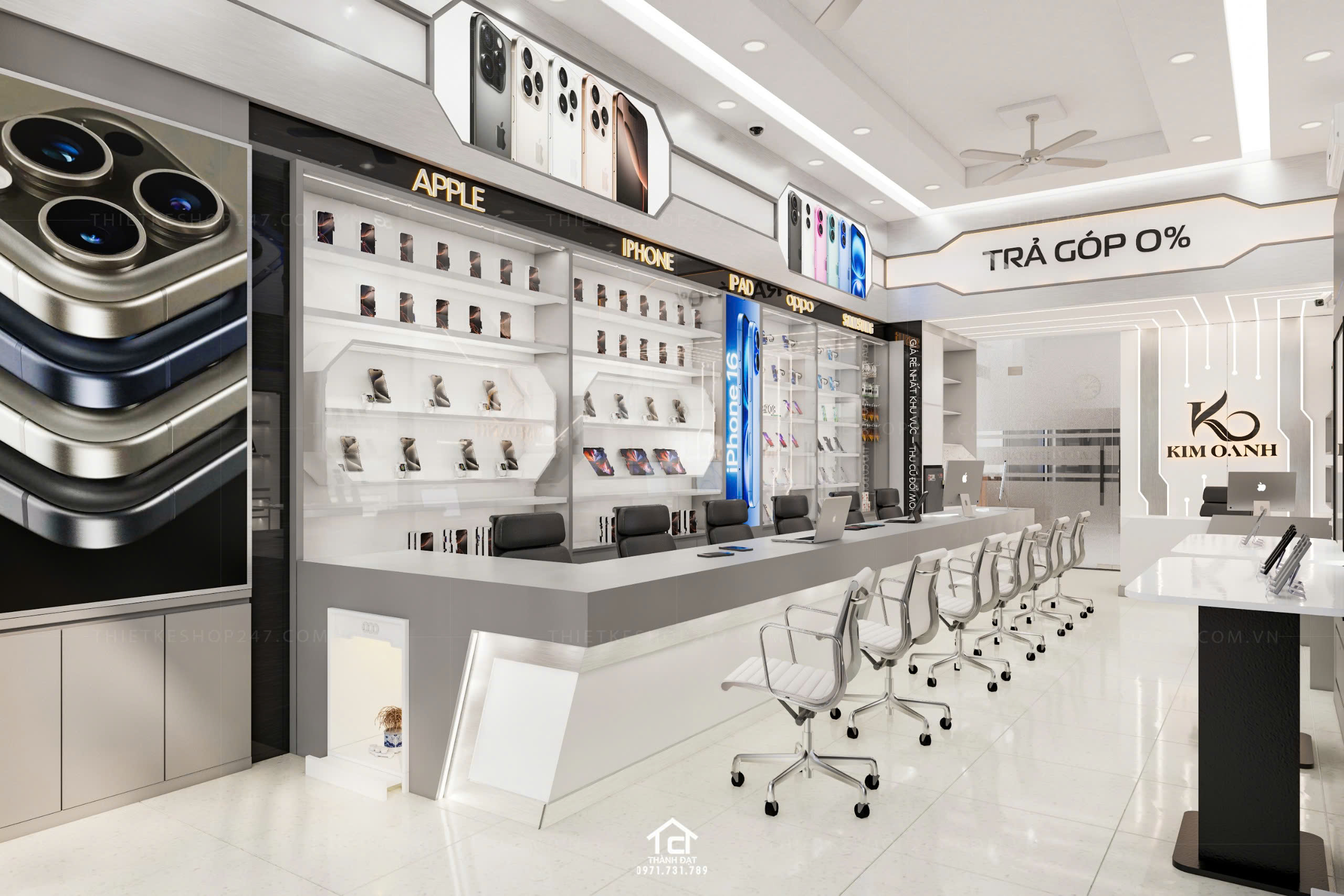 thiết kế shop điện thoại đẹp phong cách