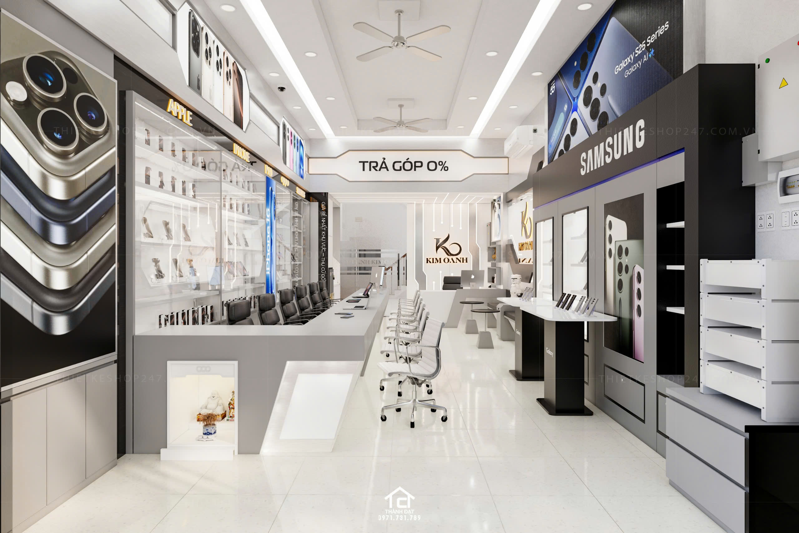 thiết kế shop điện thoại đẹp sang trọng