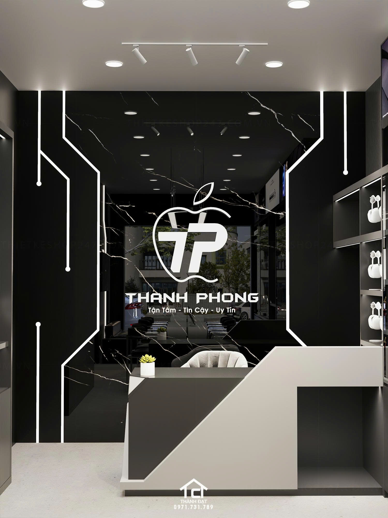 thiết kế shop điện thoại đẹp sinh động