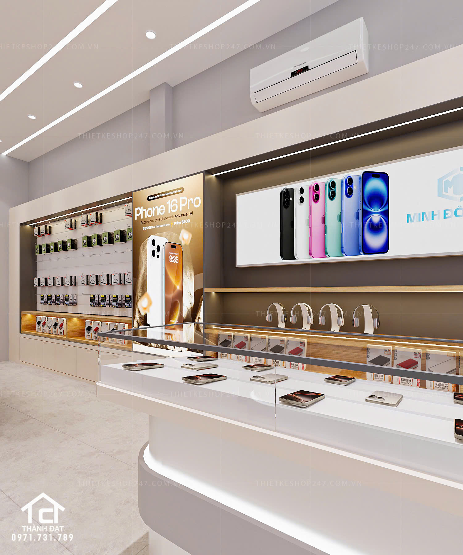 thiết kế shop điện thoại đẹp thu hút
