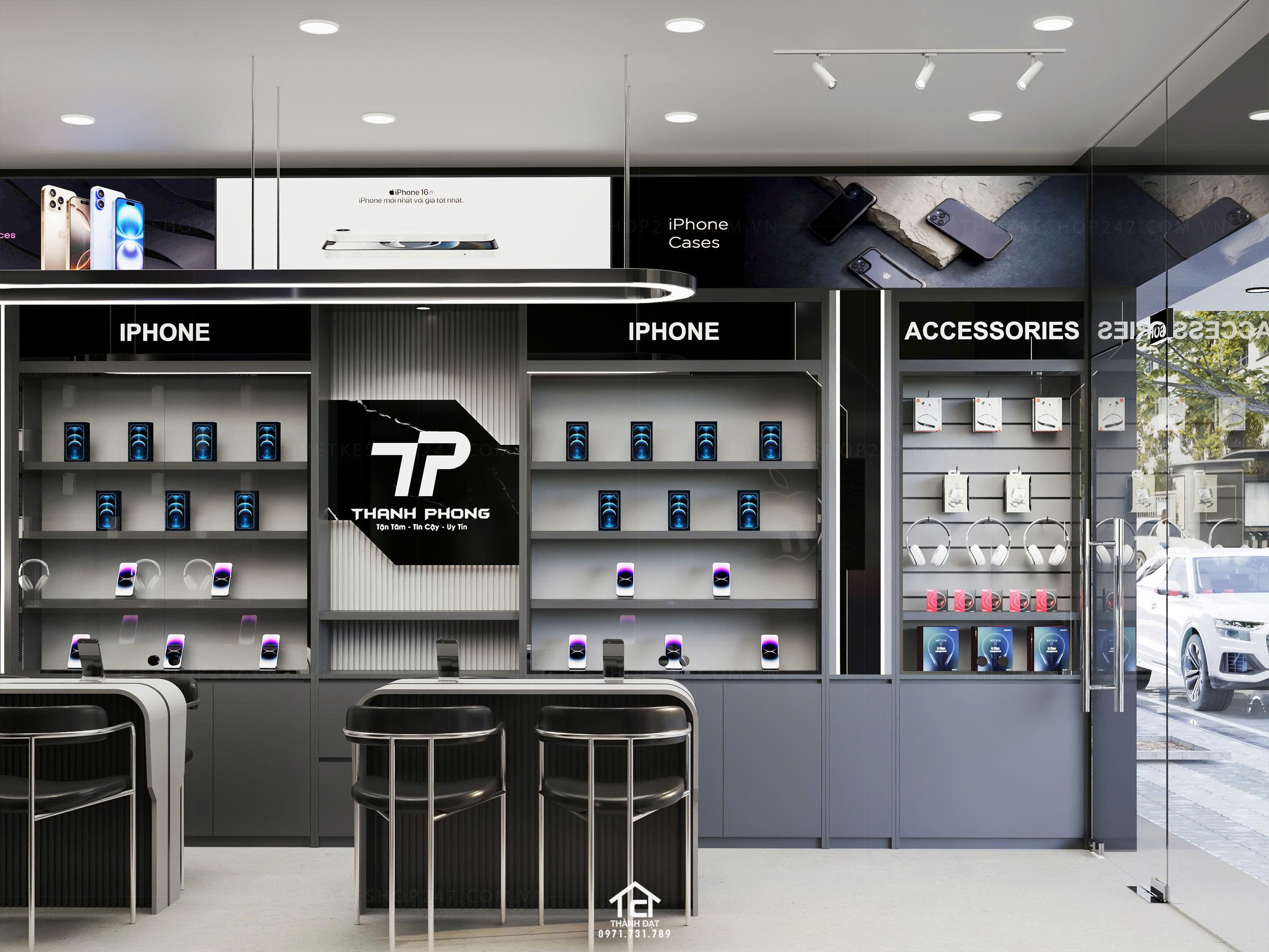 thiết kế shop điện thoại đẹp thu hút