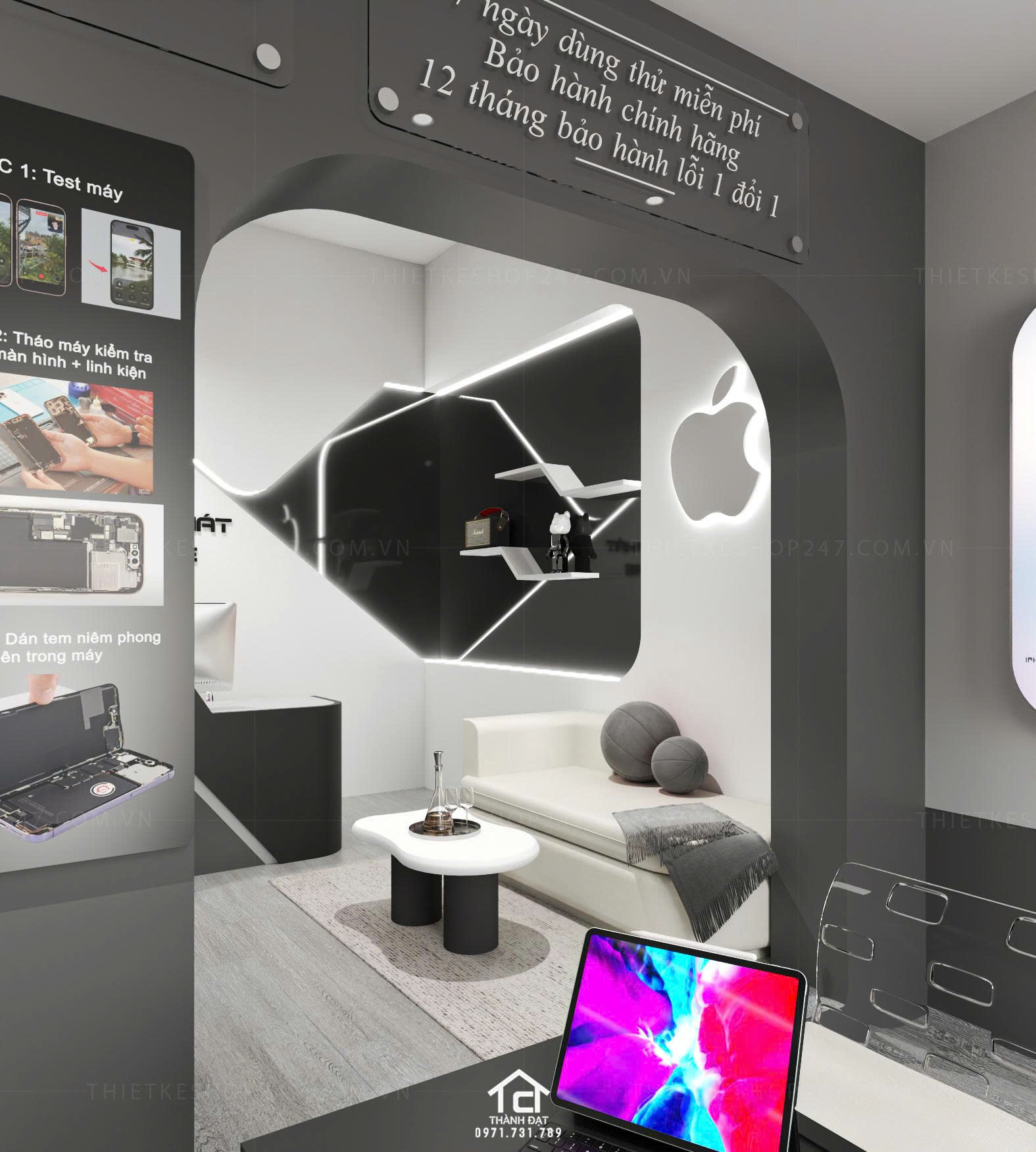 thiết kế shop điện thoại đẹp thu hút