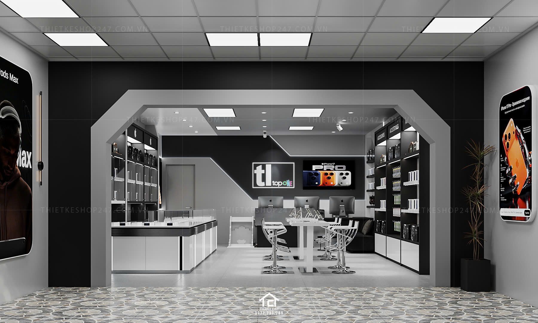 thiết kế shop điện thoại đẹp thu hút