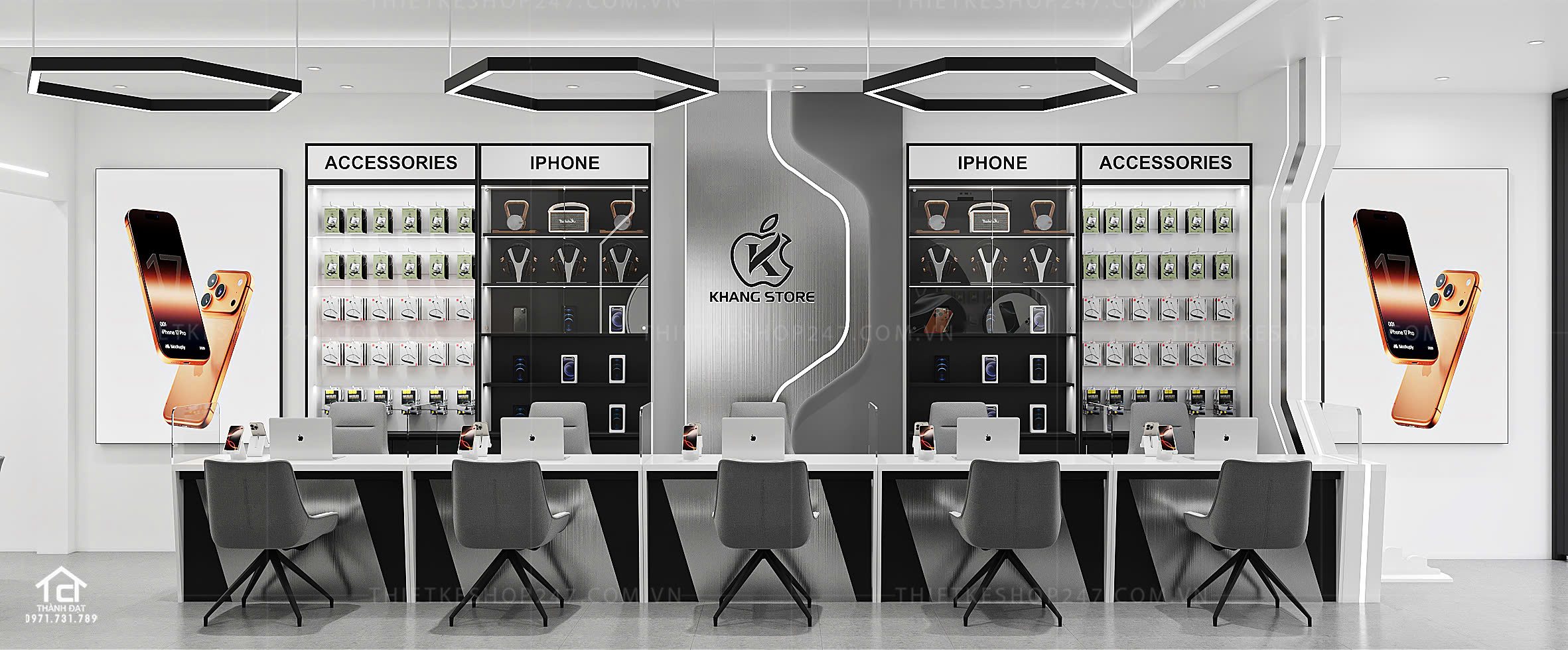 thiết kế shop điện thoại đẹp thu hút