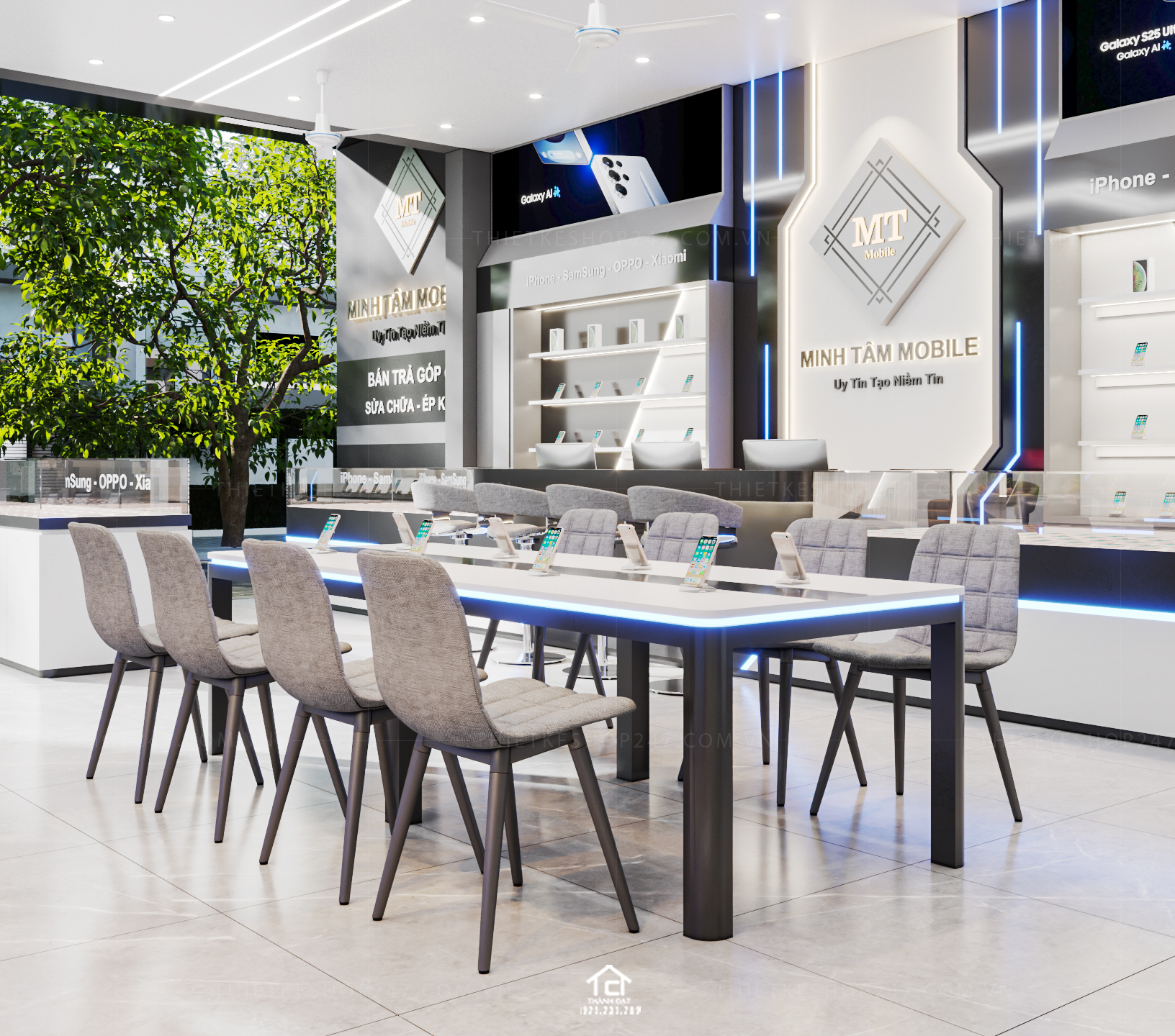 Thiết kế shop điện thoại đẹp thu hút