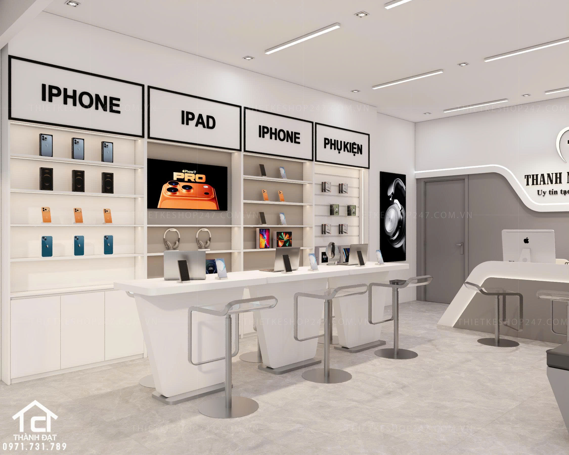 Thiết kế shop điện thoại đẹp tinh tế