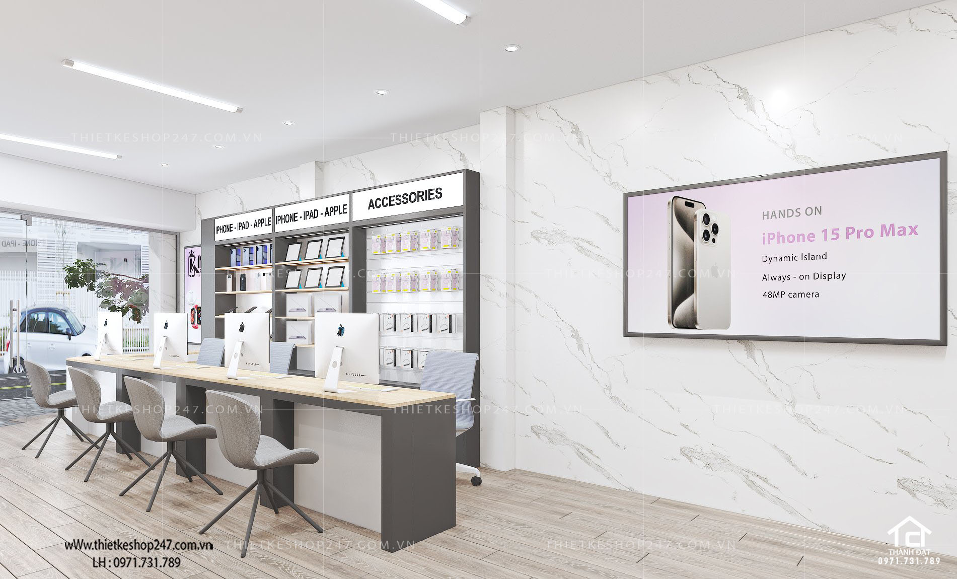 thiết kế shop điện thoại đẹp tinh tế