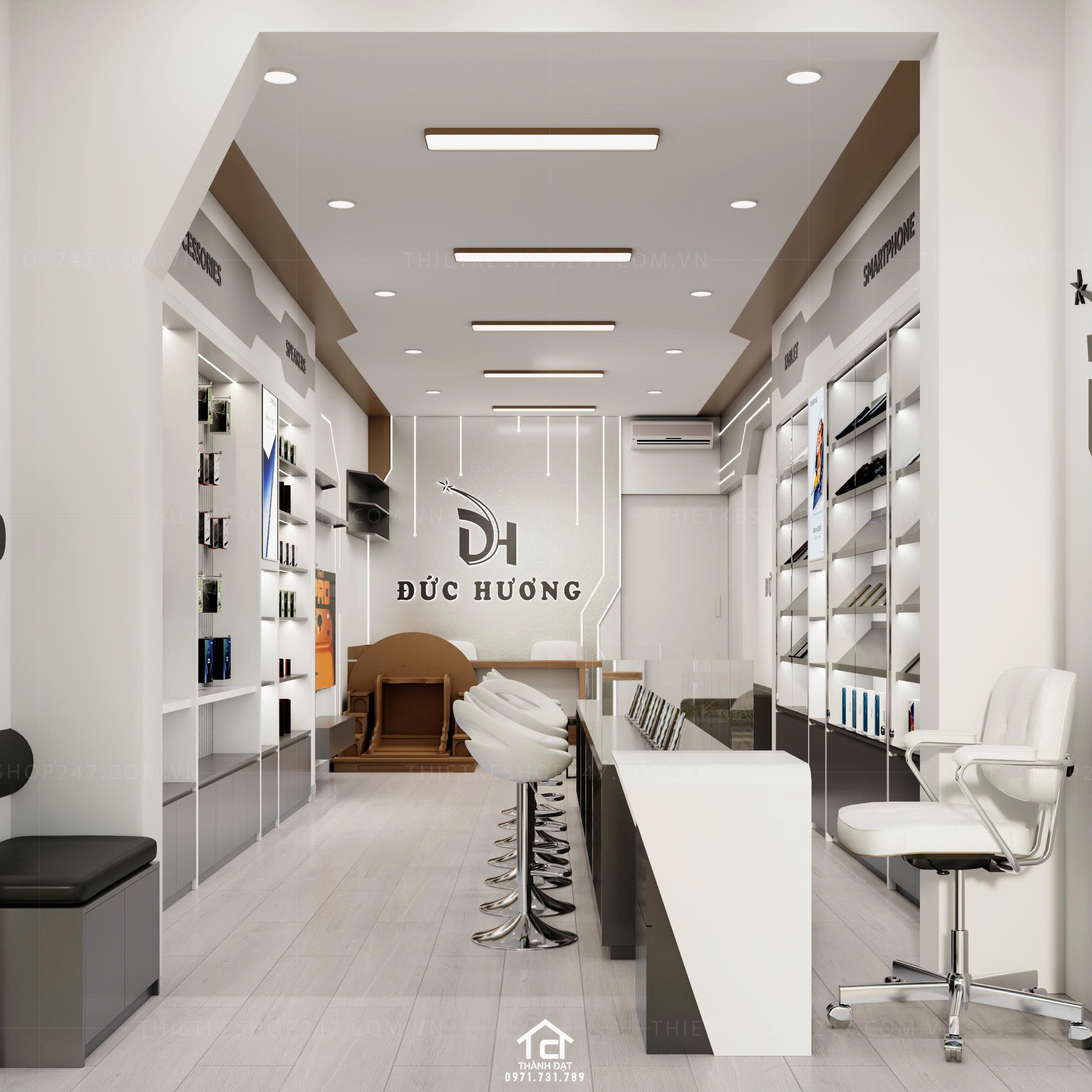 thiết kế shop điện thoại đẹp tinh tế