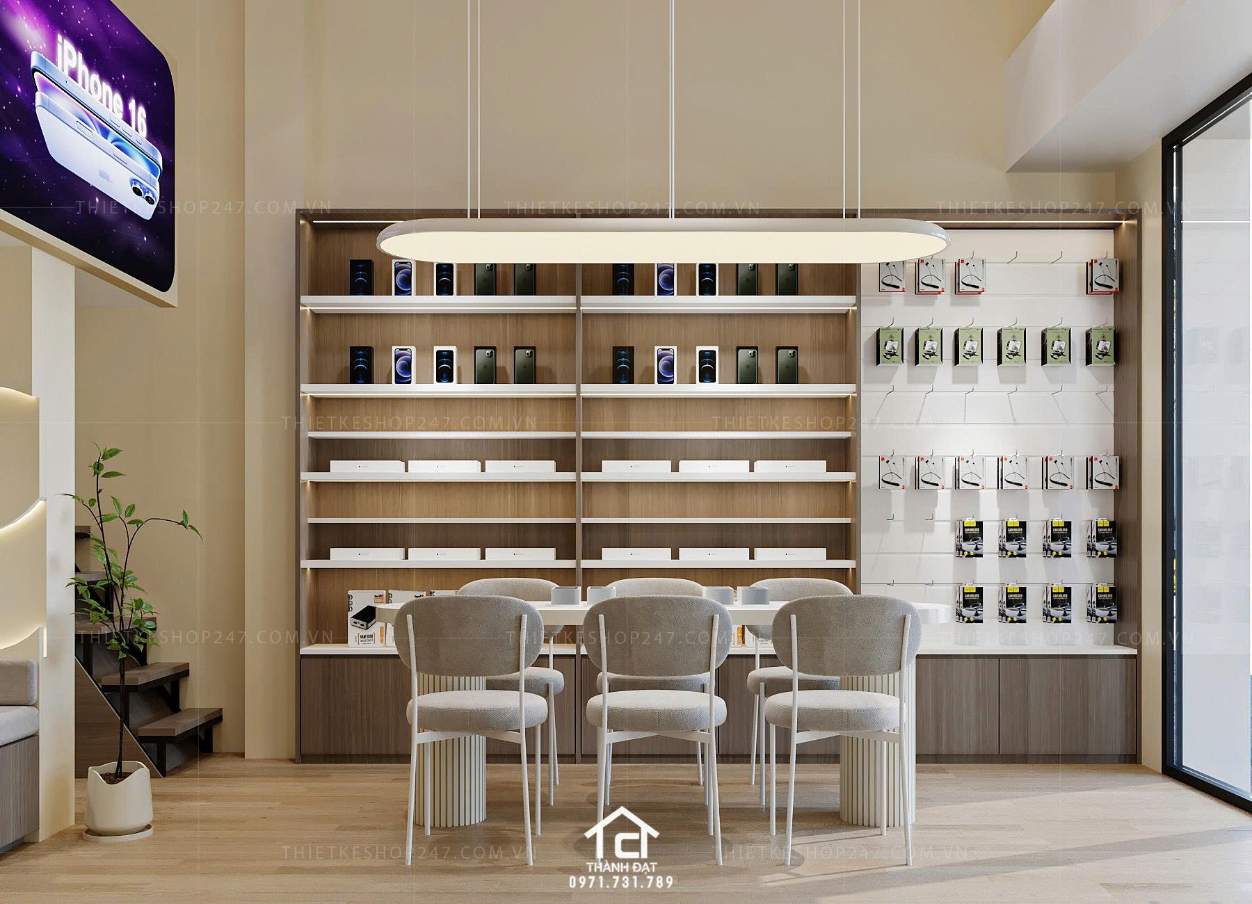 thiết kế shop điện thoại đẹp trẻ trung