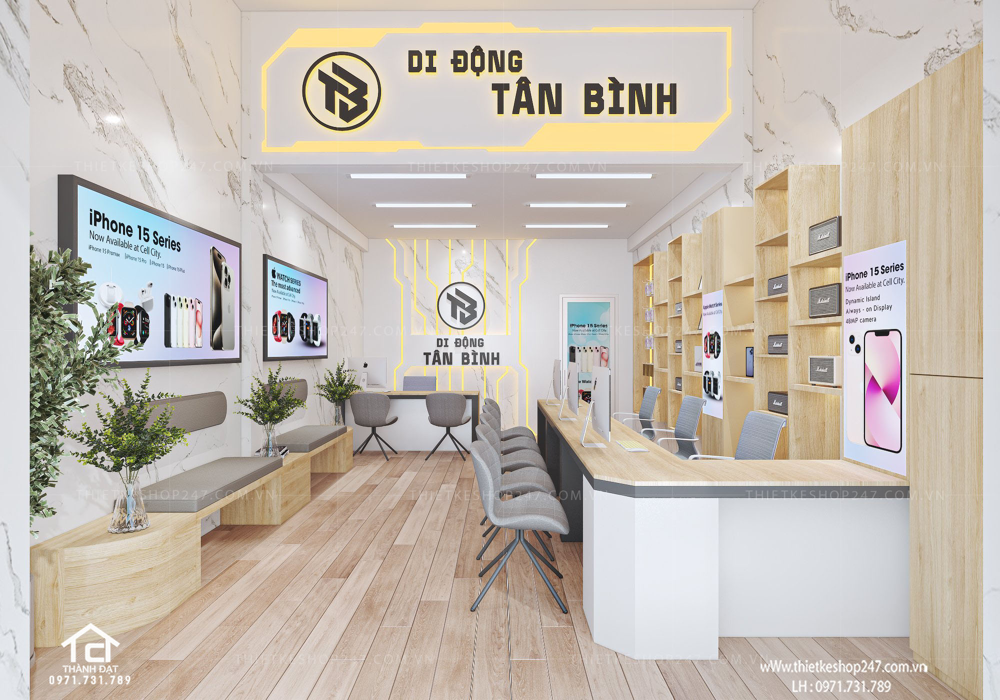 thiết kế shop điện thoại đẹp và sang